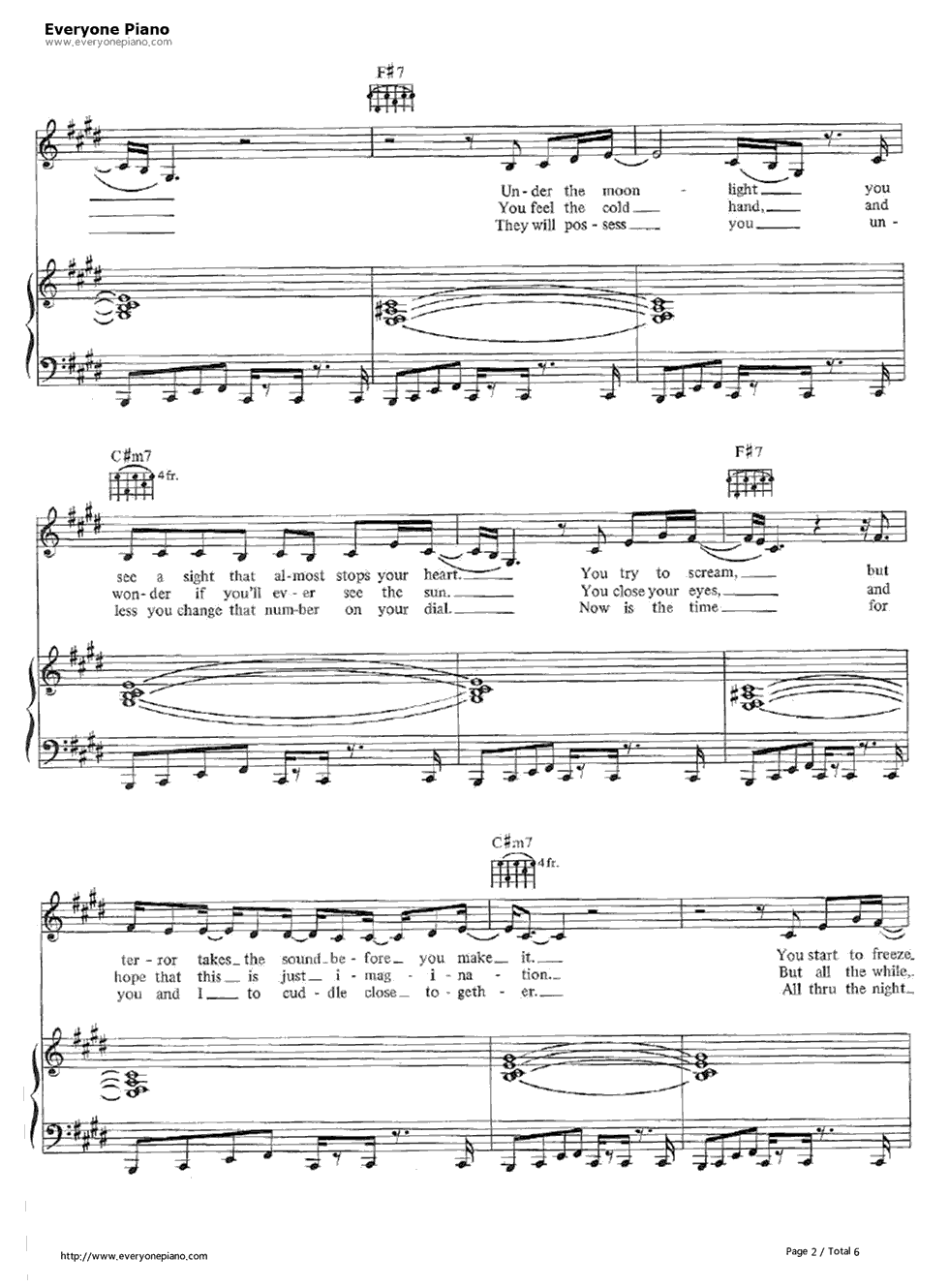 Thriller钢琴谱-Michael Jackson2