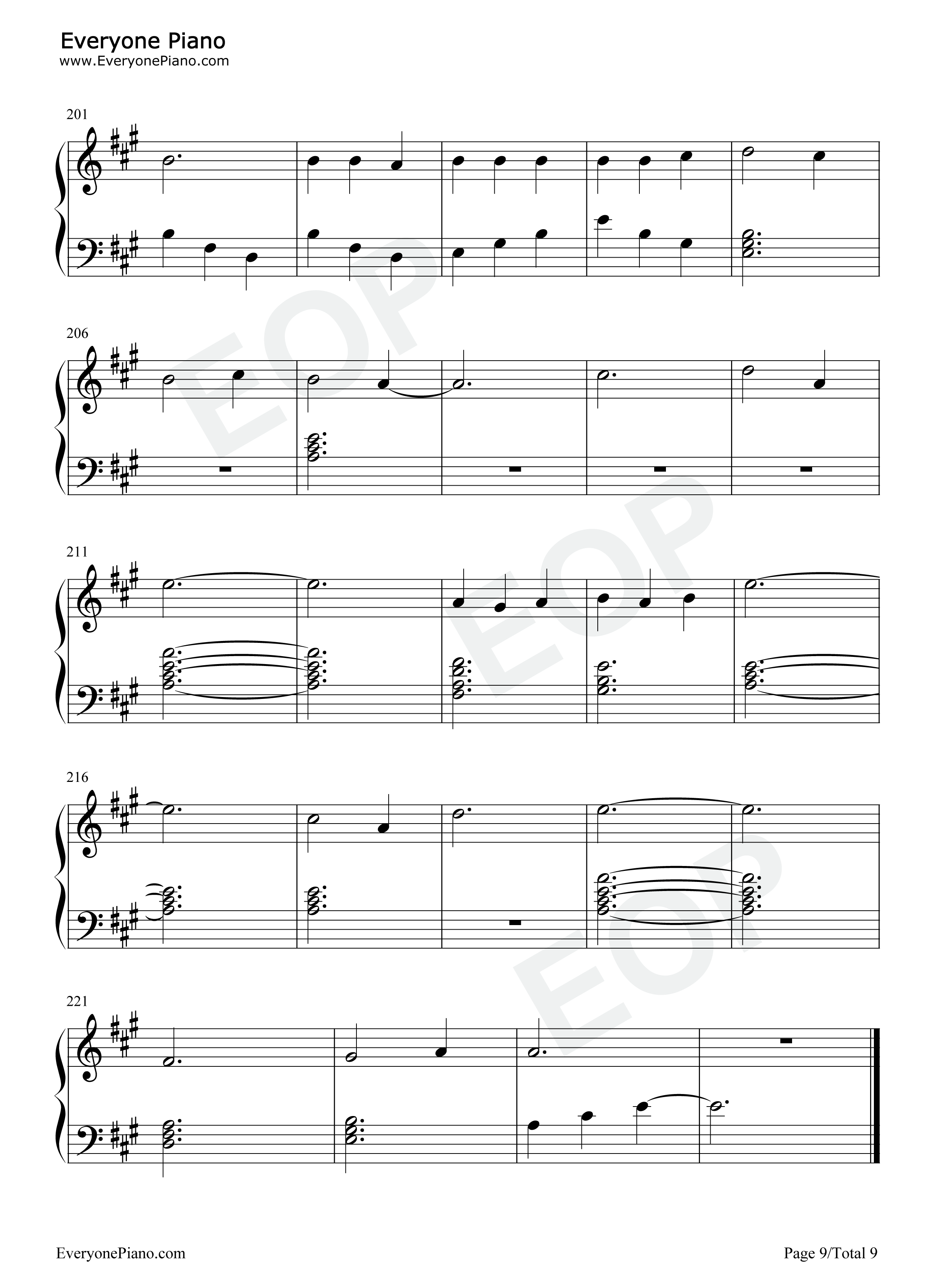 海鸥钢琴谱-逃跑计划9