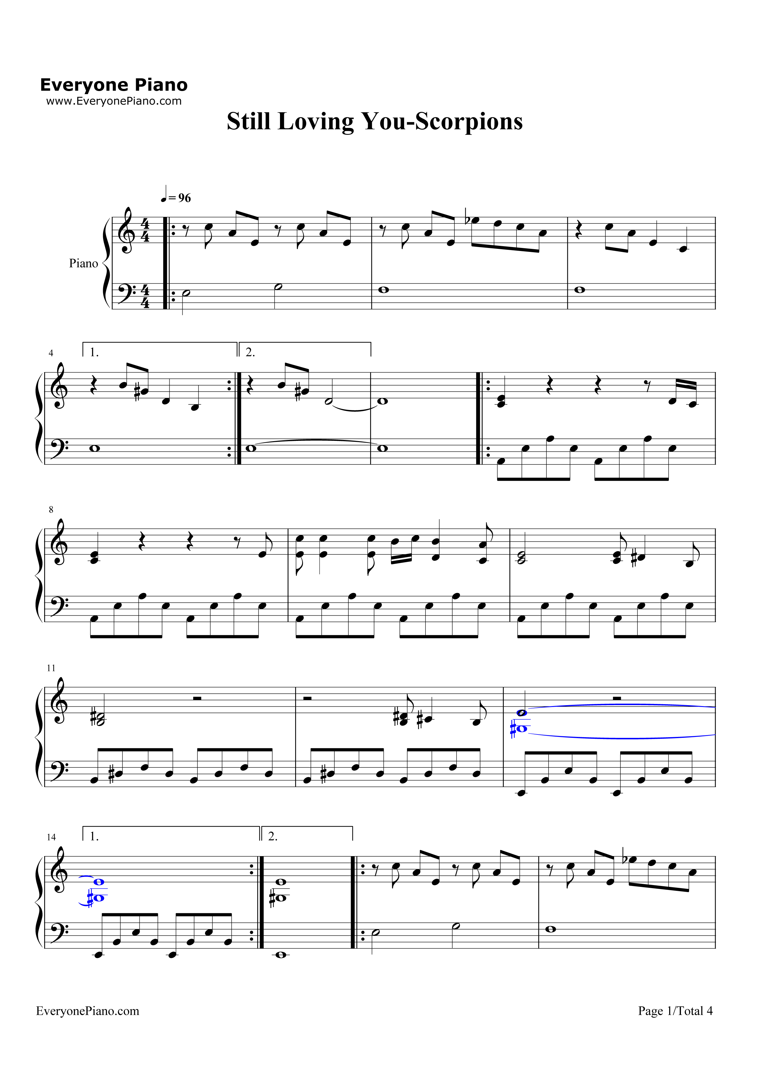 Still Loving You钢琴谱-Scorpions1
