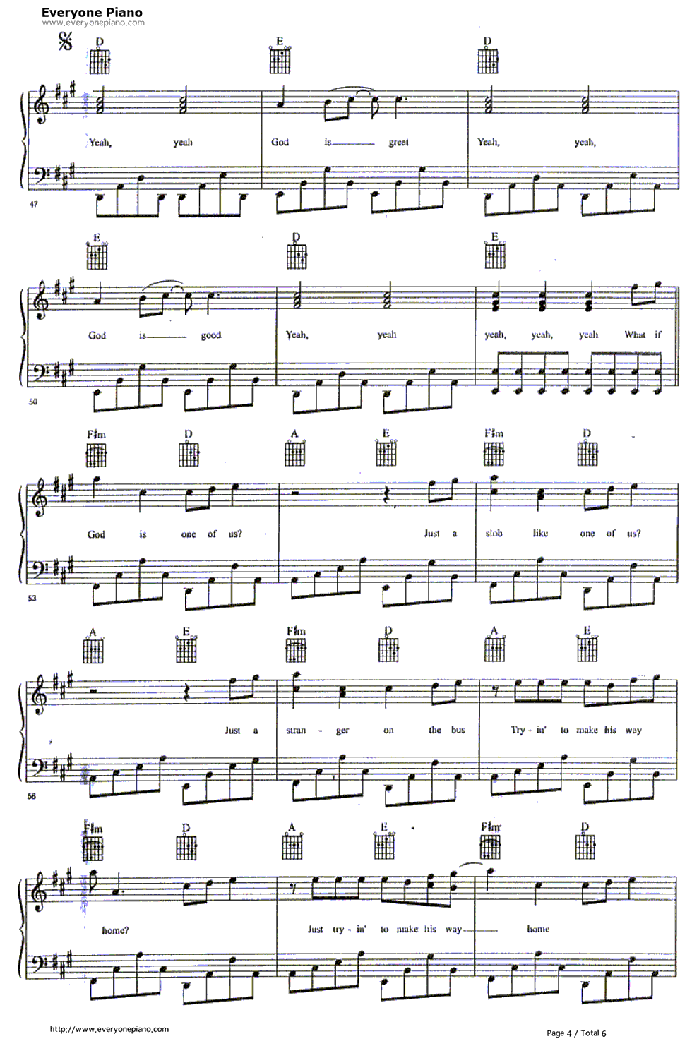 One of Us钢琴谱-Joan Osborne4