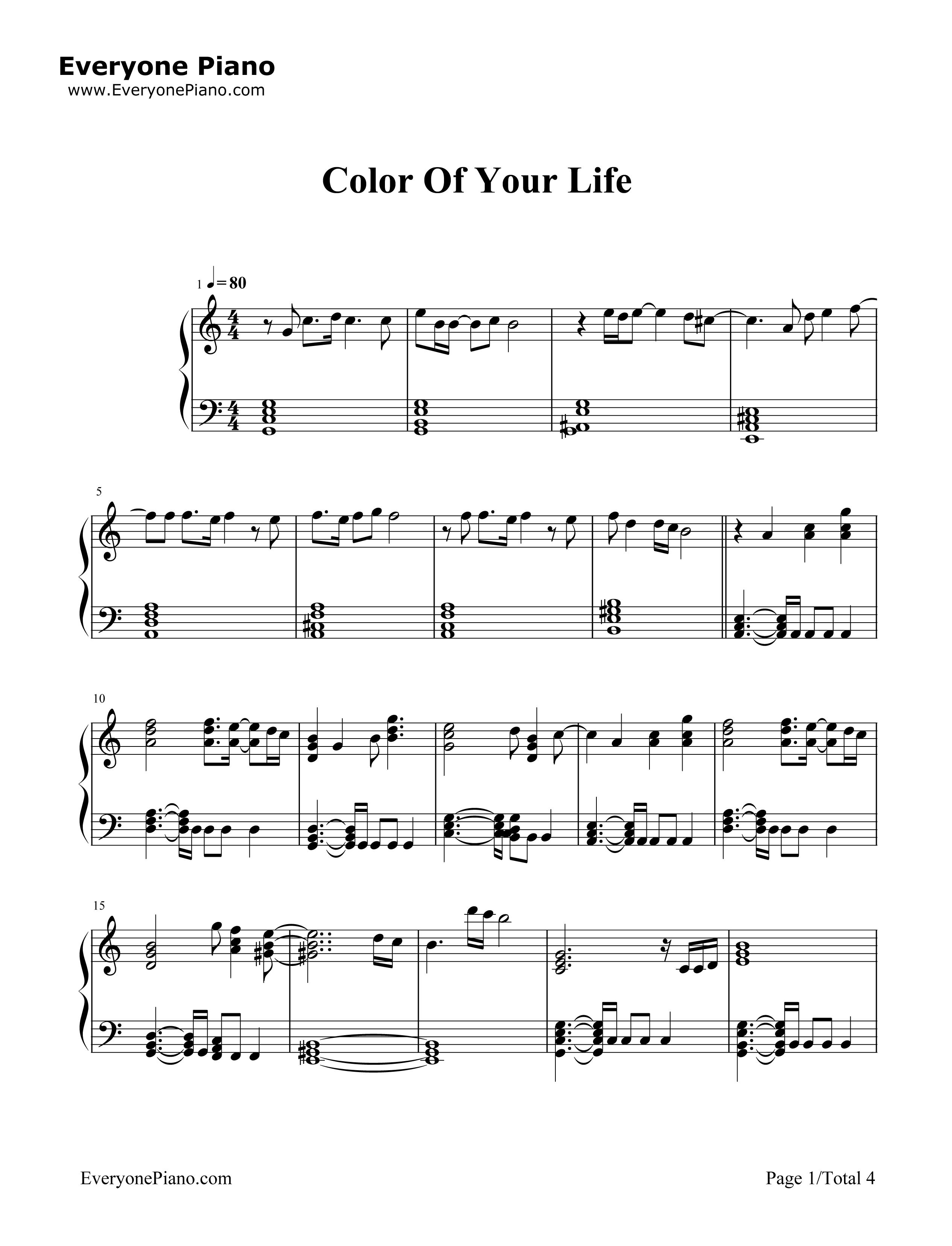 Color Of Your Life钢琴谱-Michal Szpak1