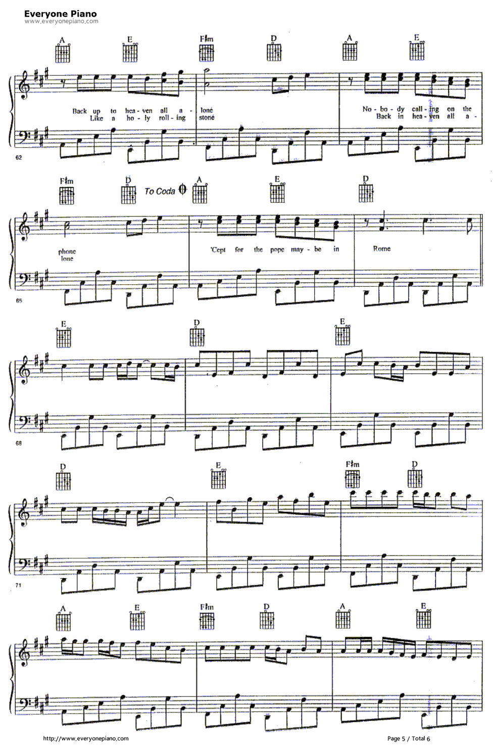 One of Us钢琴谱-Joan Osborne5
