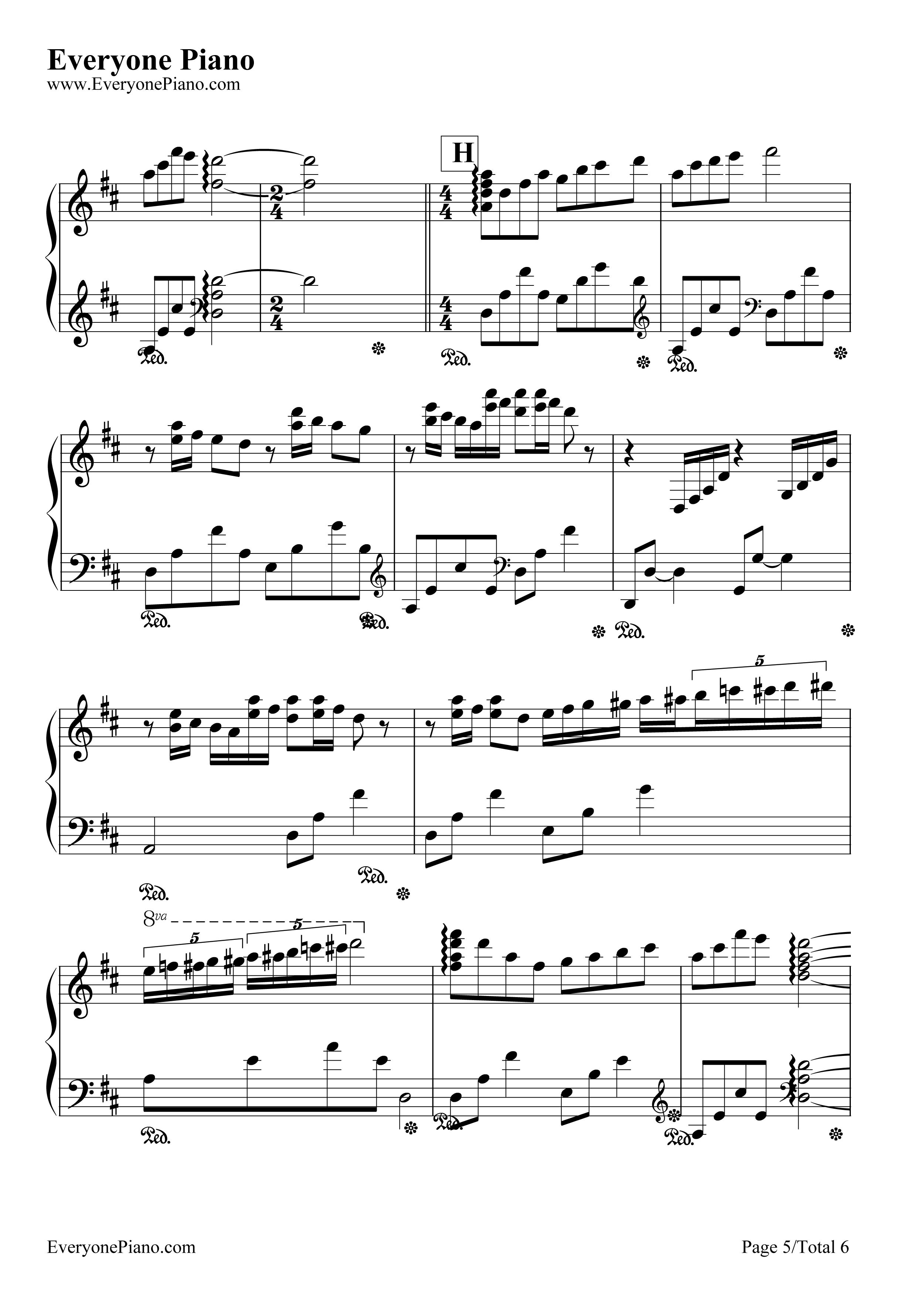 瓦妮莎的微笑钢琴谱-理查德.克莱德曼  Richard Clayderman5
