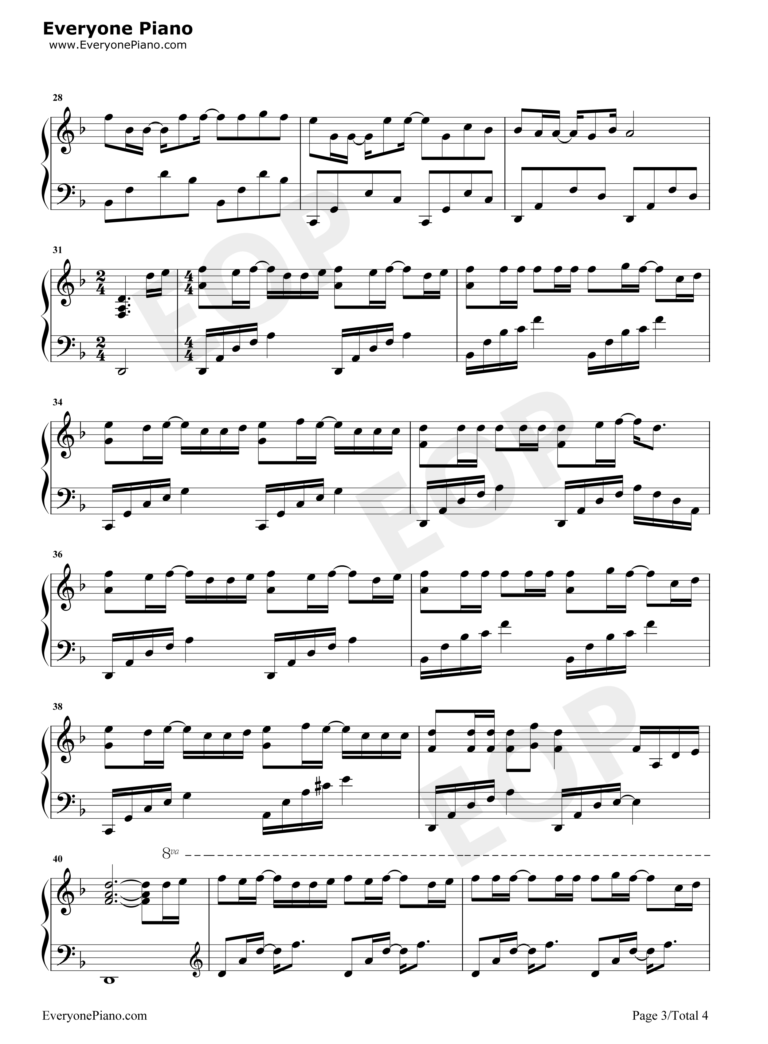 自作多情钢琴谱-本兮3