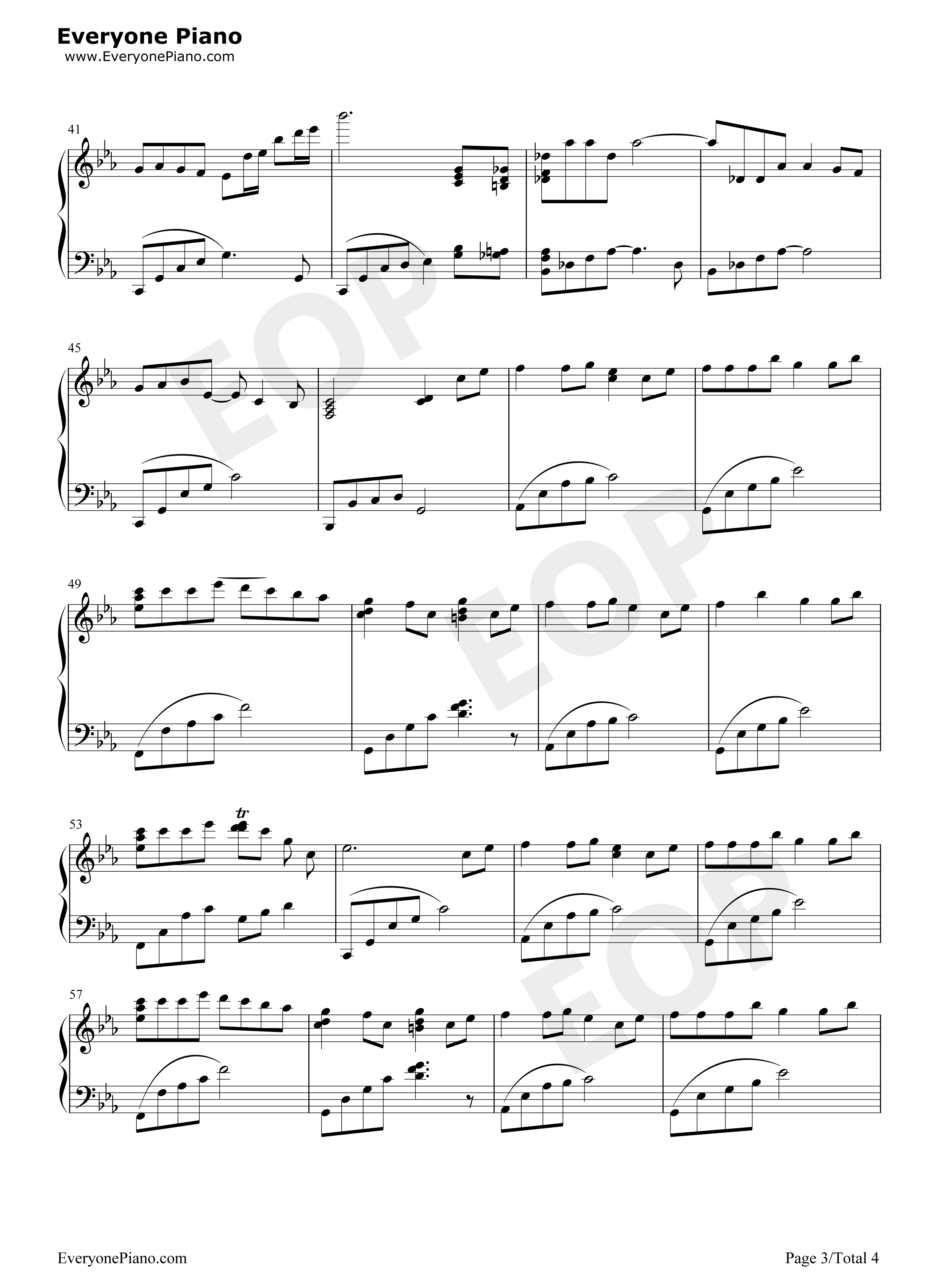 风之甬道钢琴谱-久石让  Joe Hisaishi 宫崎骏3