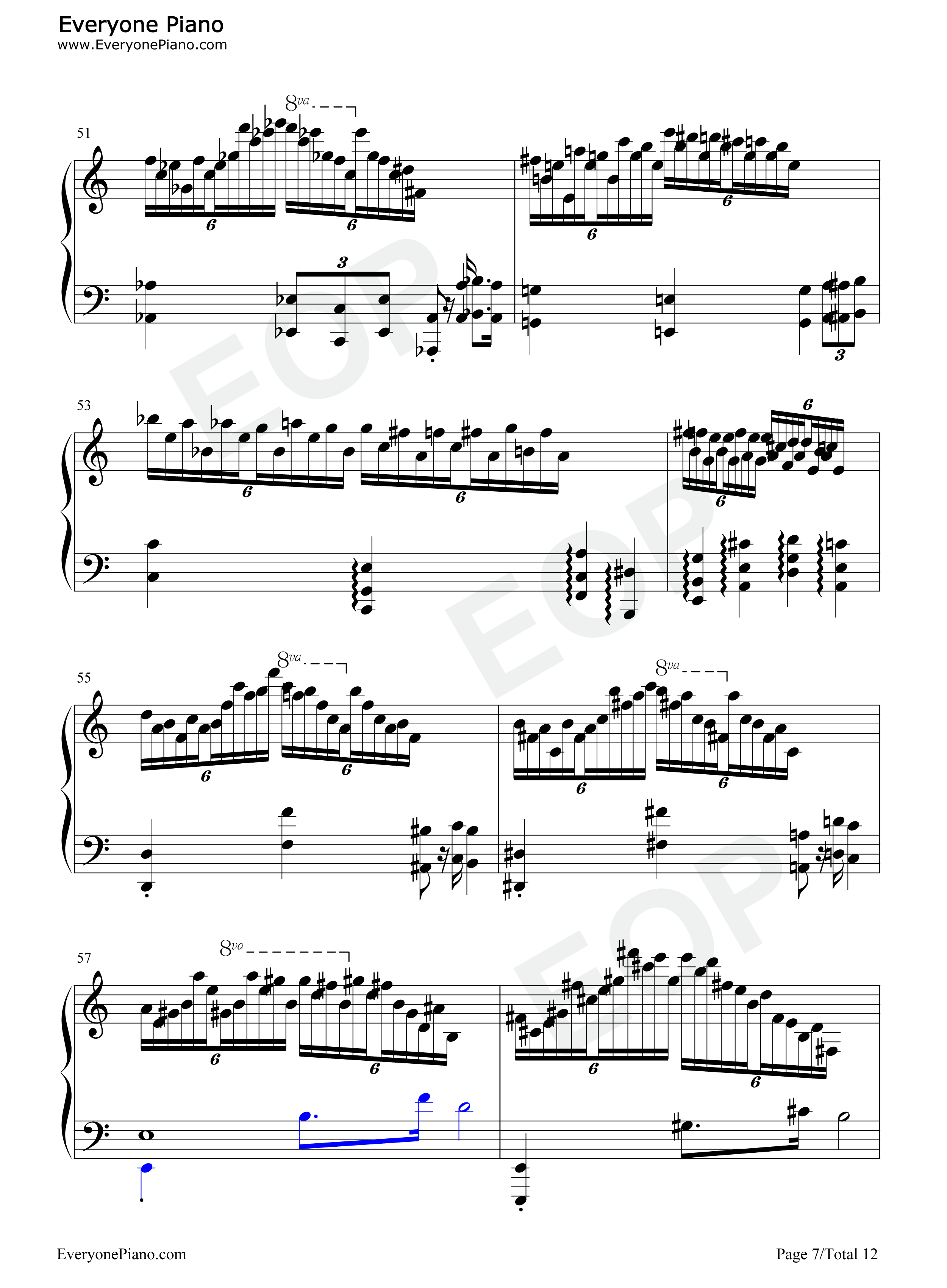 冬风练习曲钢琴谱-肖邦7