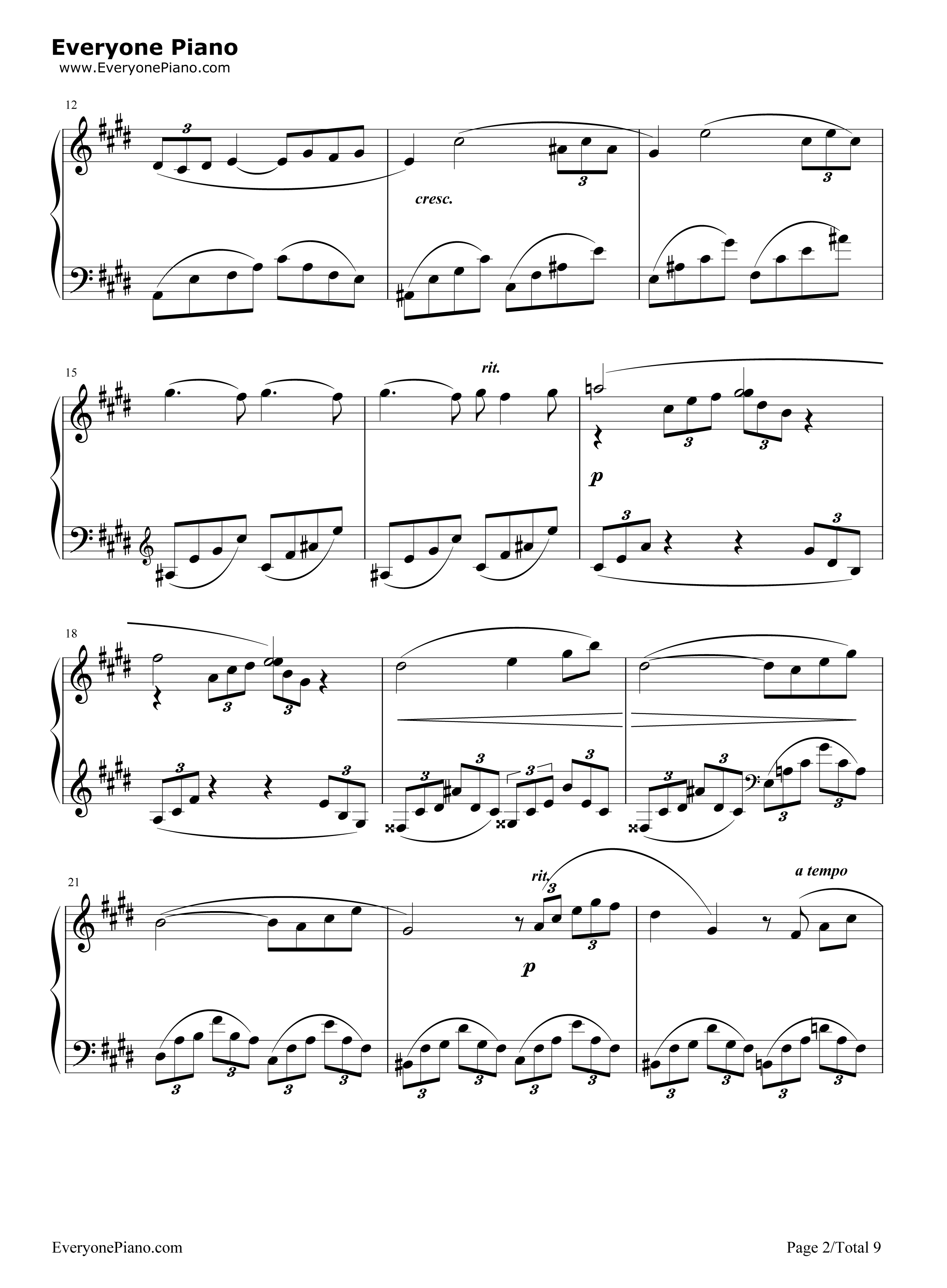 Arabesque No. 1钢琴谱-Claude Debussy2