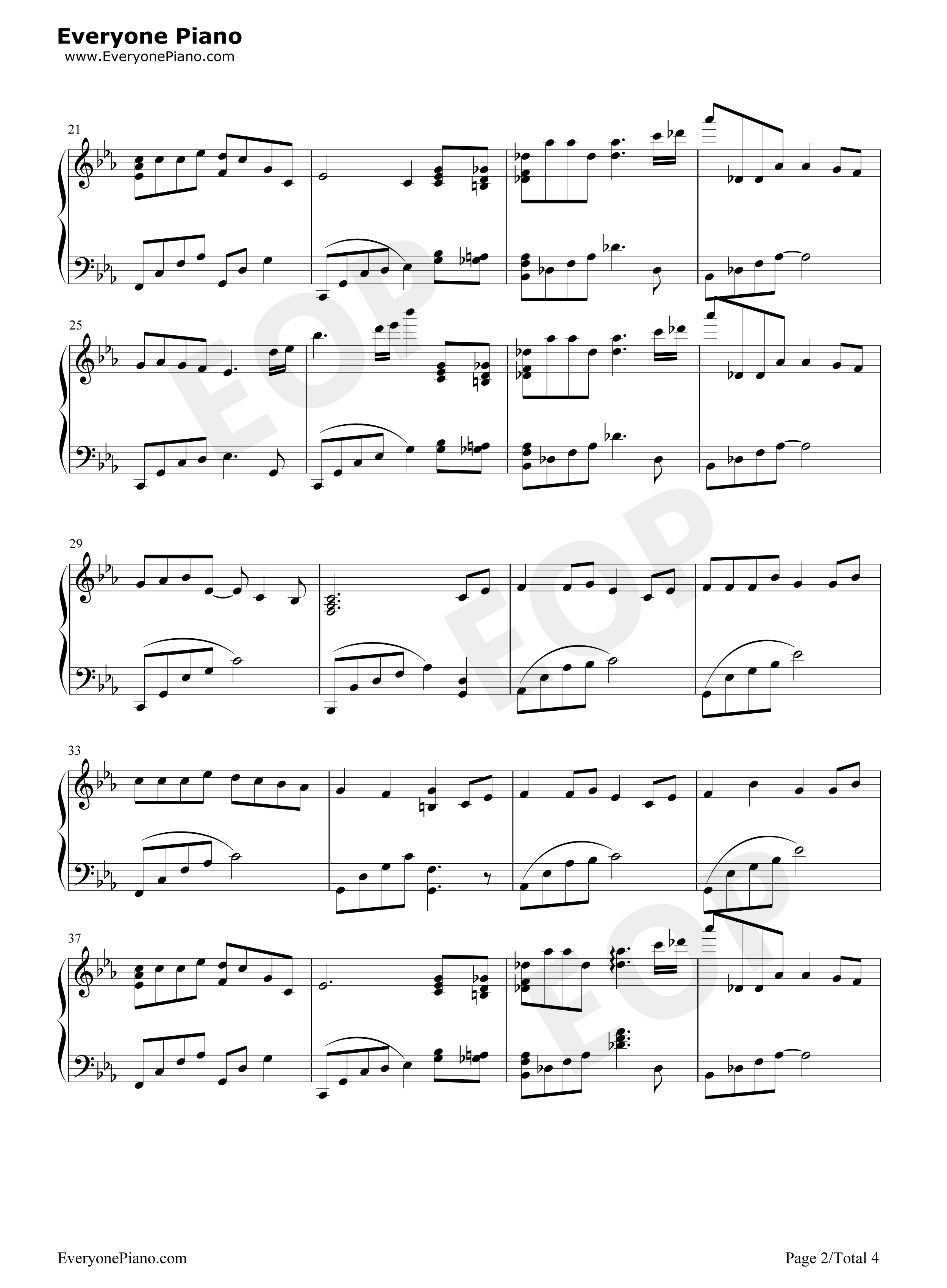 风之甬道钢琴谱-久石让  Joe Hisaishi 宫崎骏2