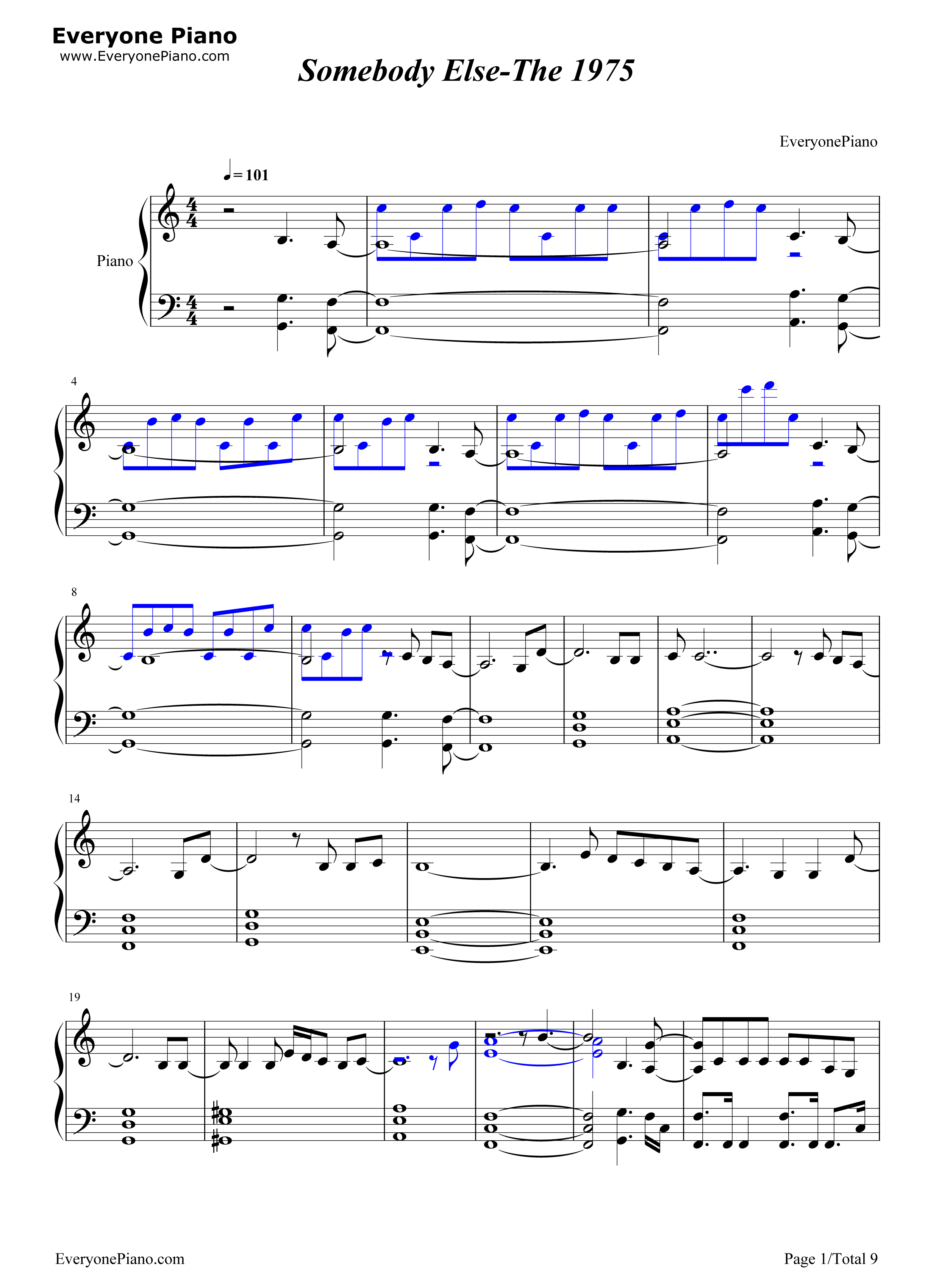 Somebody Else钢琴谱-The 19751