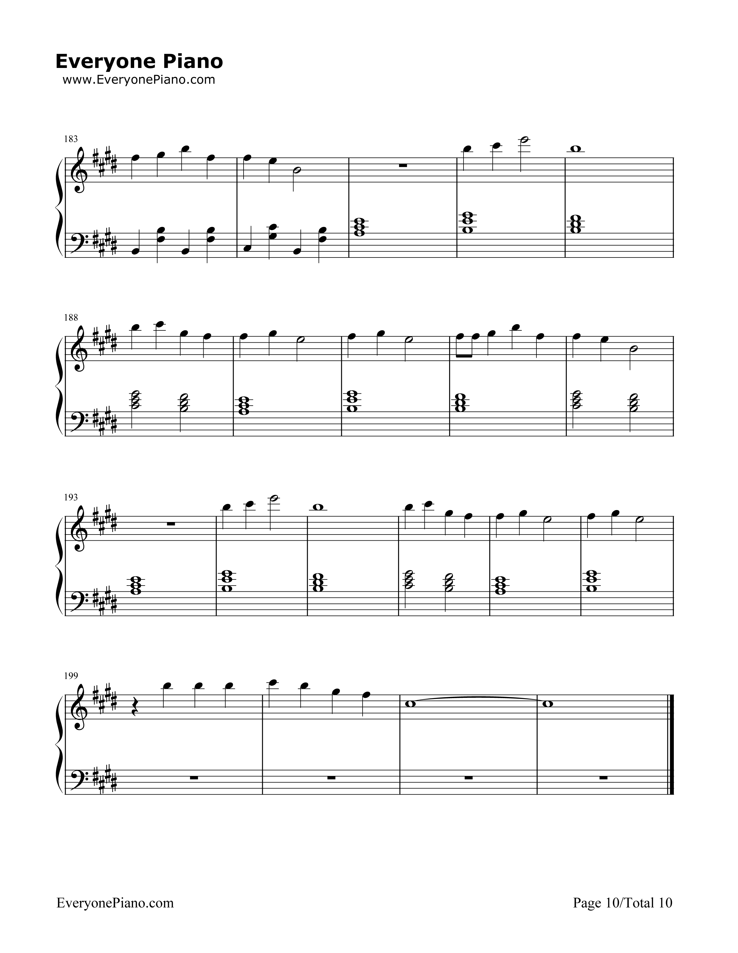 Final Song钢琴谱-MO10