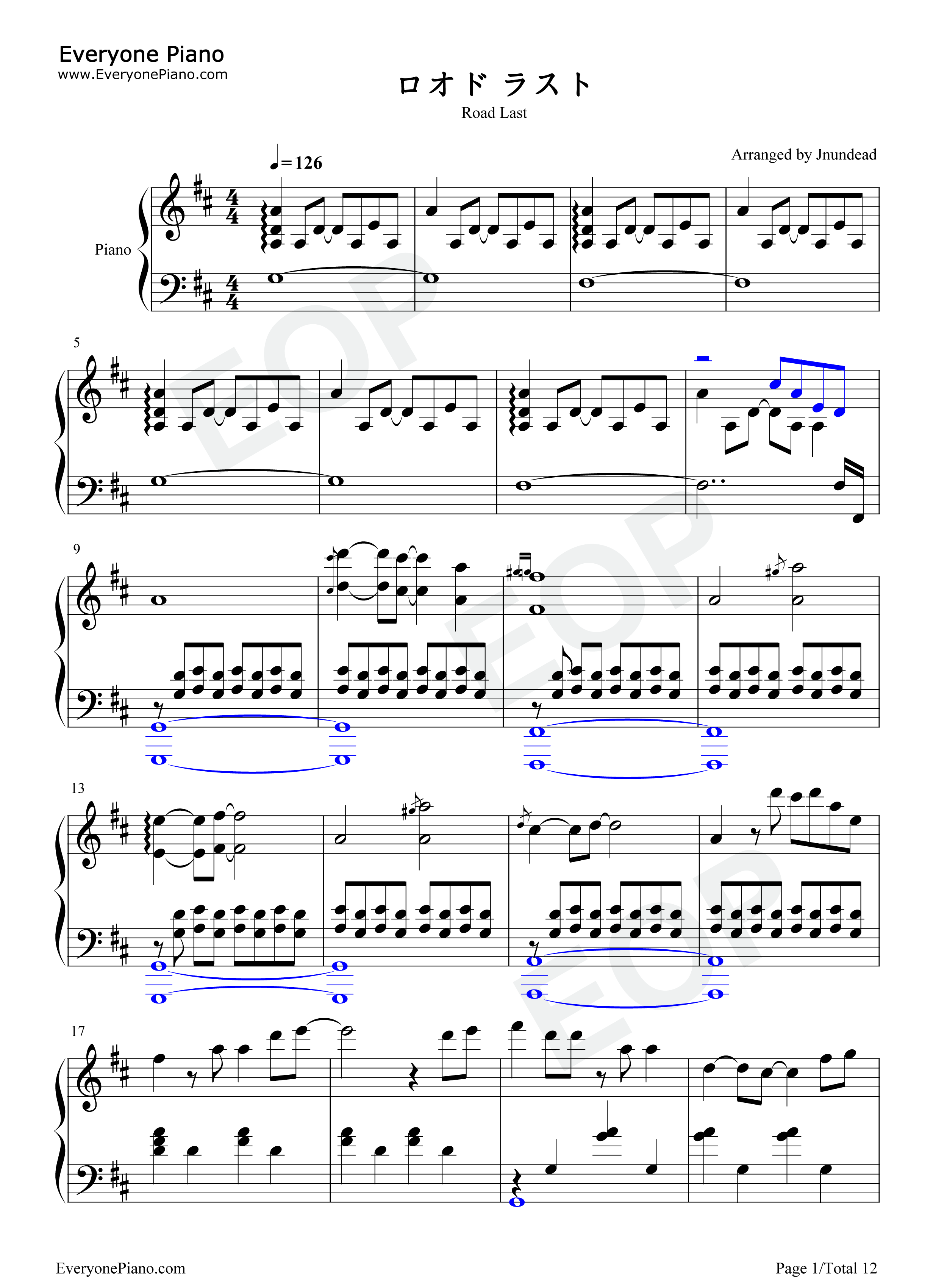 ロオド ラスト钢琴谱-中恵光城1