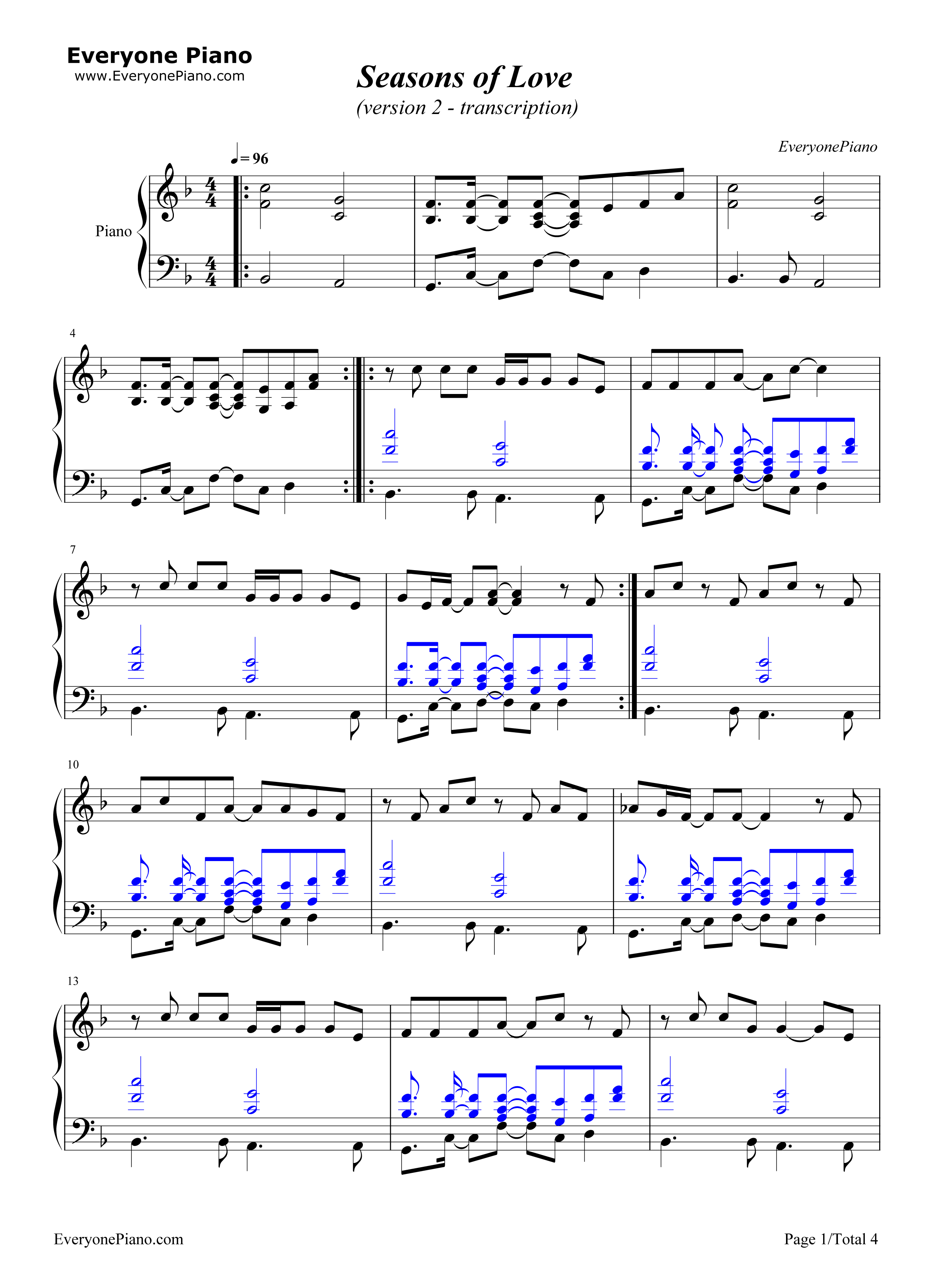 Seasons of Love钢琴谱-Jonathan Larson1