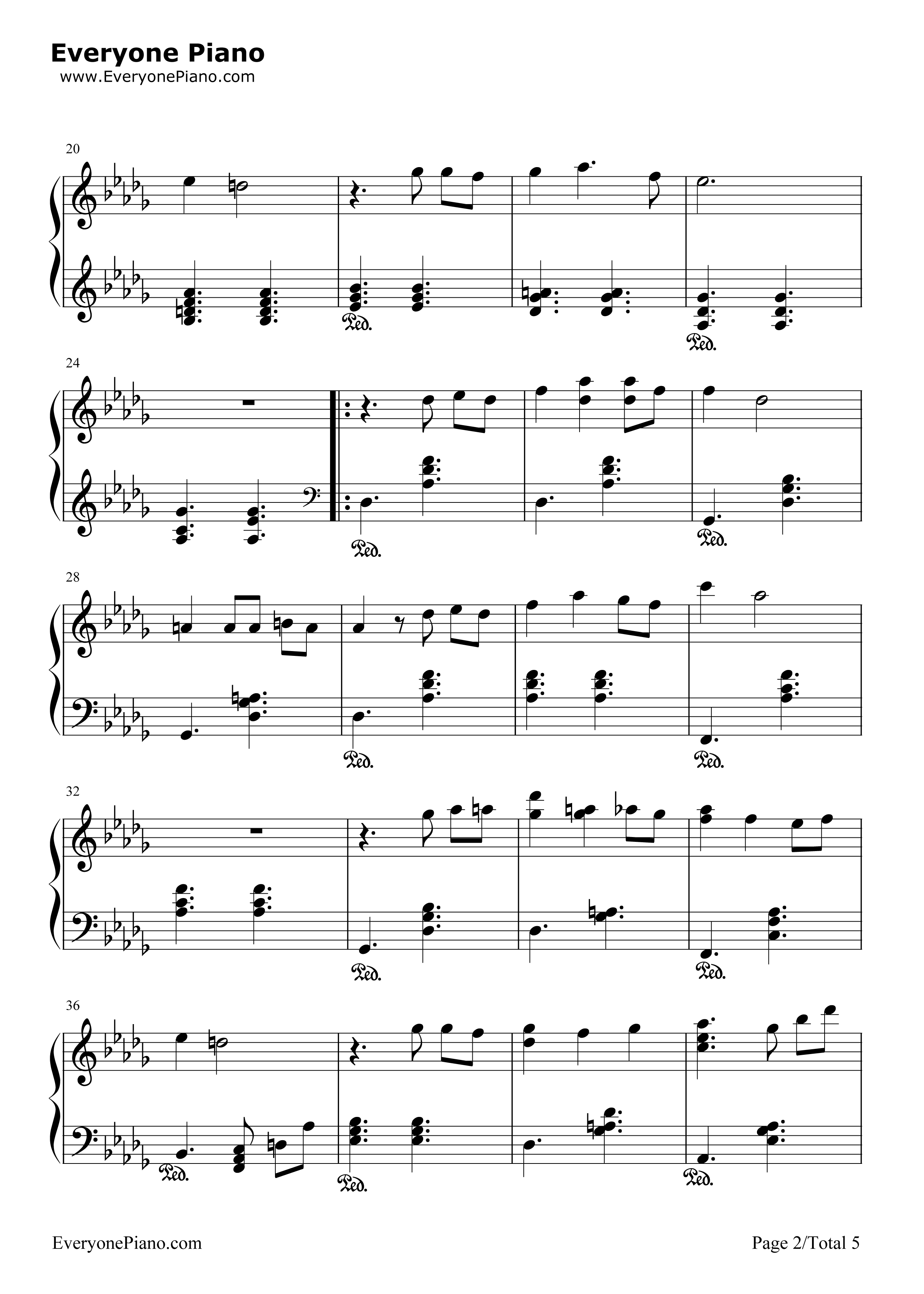 lonely christmas钢琴谱-陈奕迅2