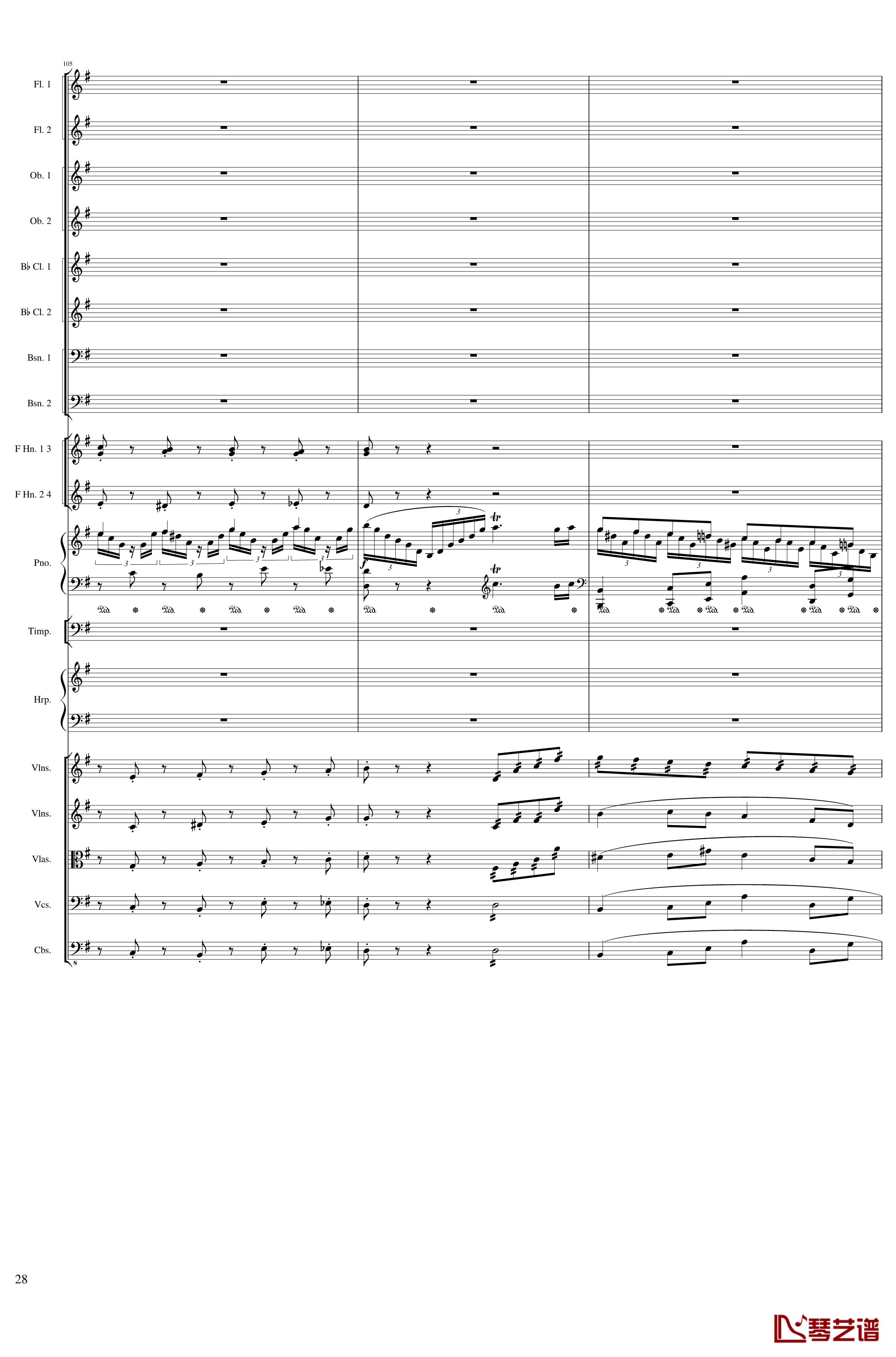 Lyric Overture for piano and orchestra, Op.115钢琴谱-未完成-一个球28