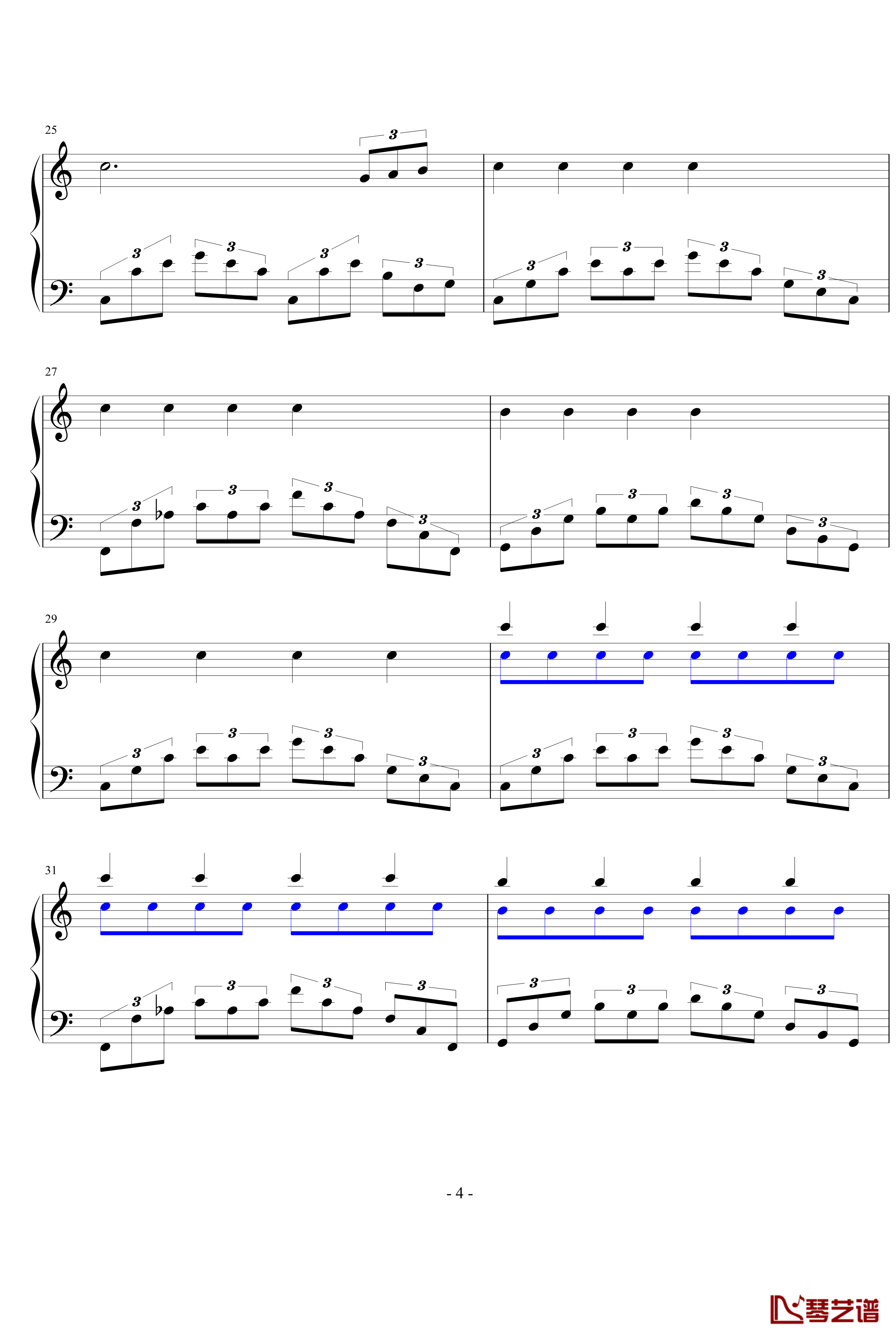 月夜钢琴谱-文武贝4
