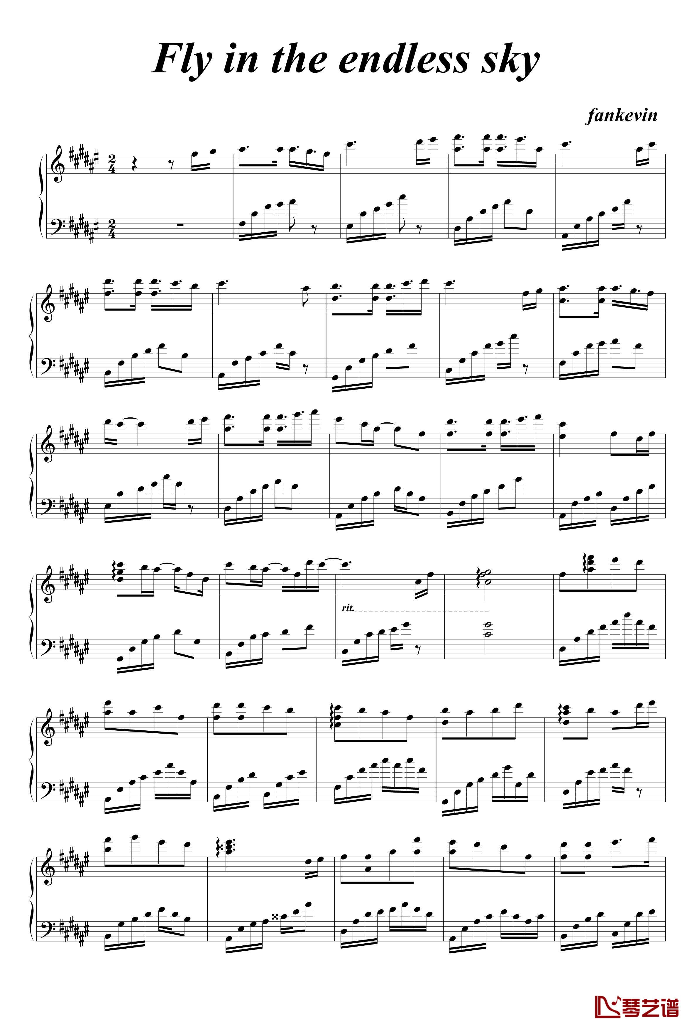 Fly in the Endless Sky钢琴谱-a712351