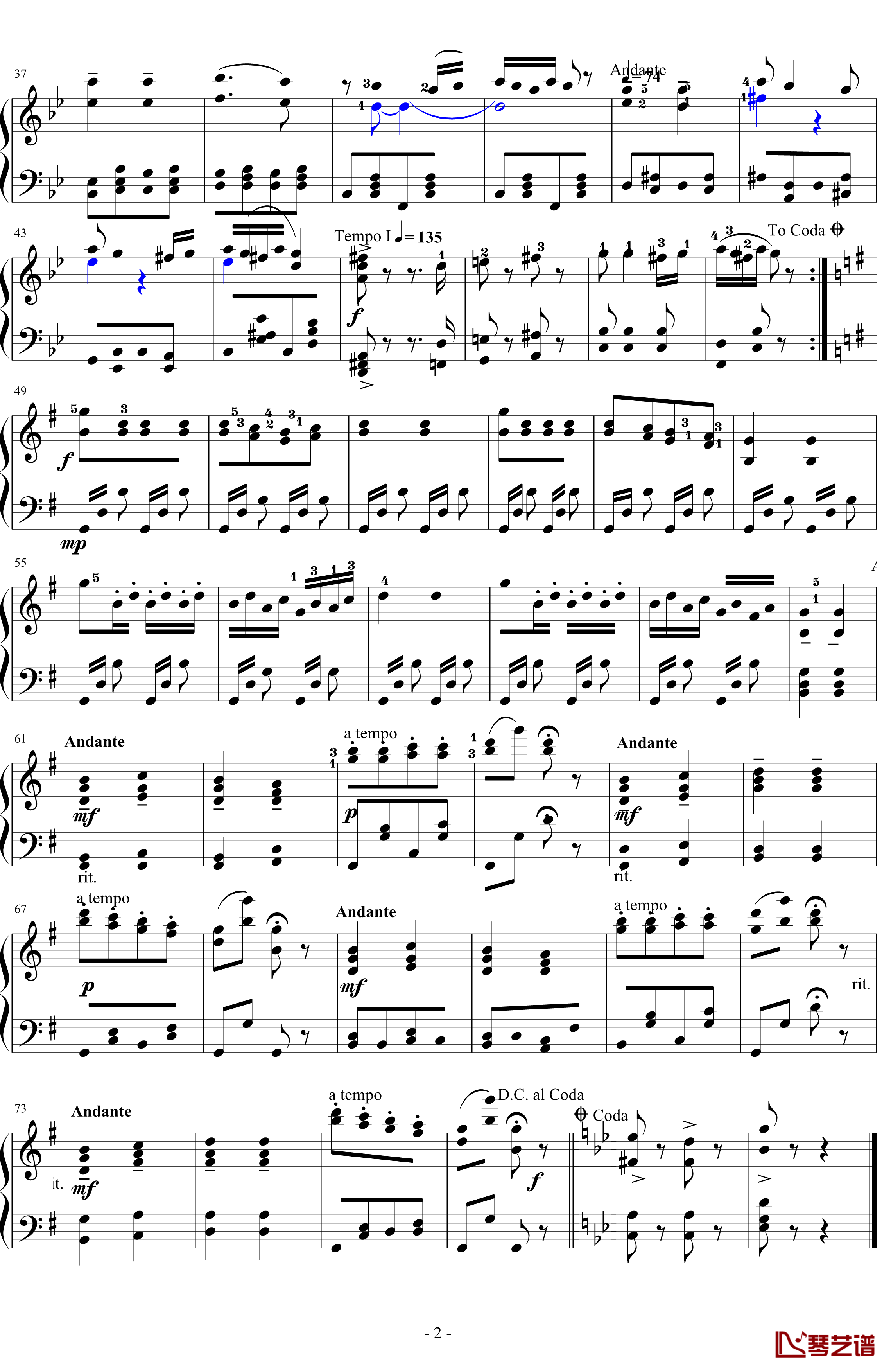 匈牙利舞曲第五号钢琴谱-勃拉姆斯-Brahms2