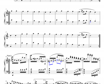 小星星变奏曲钢琴谱-炫技再变奏-莫扎特