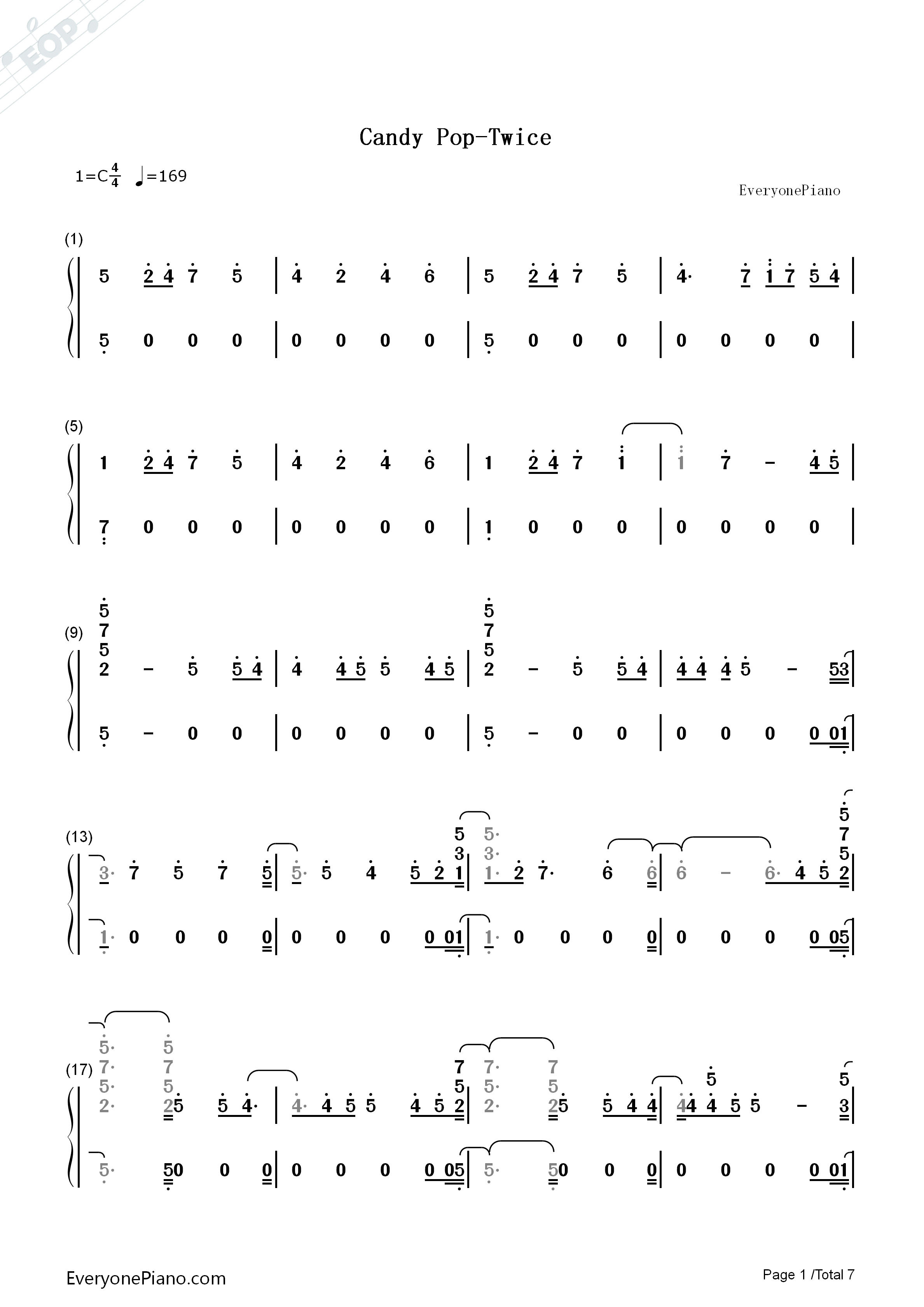 Candy Pop钢琴简谱-Twice演唱1