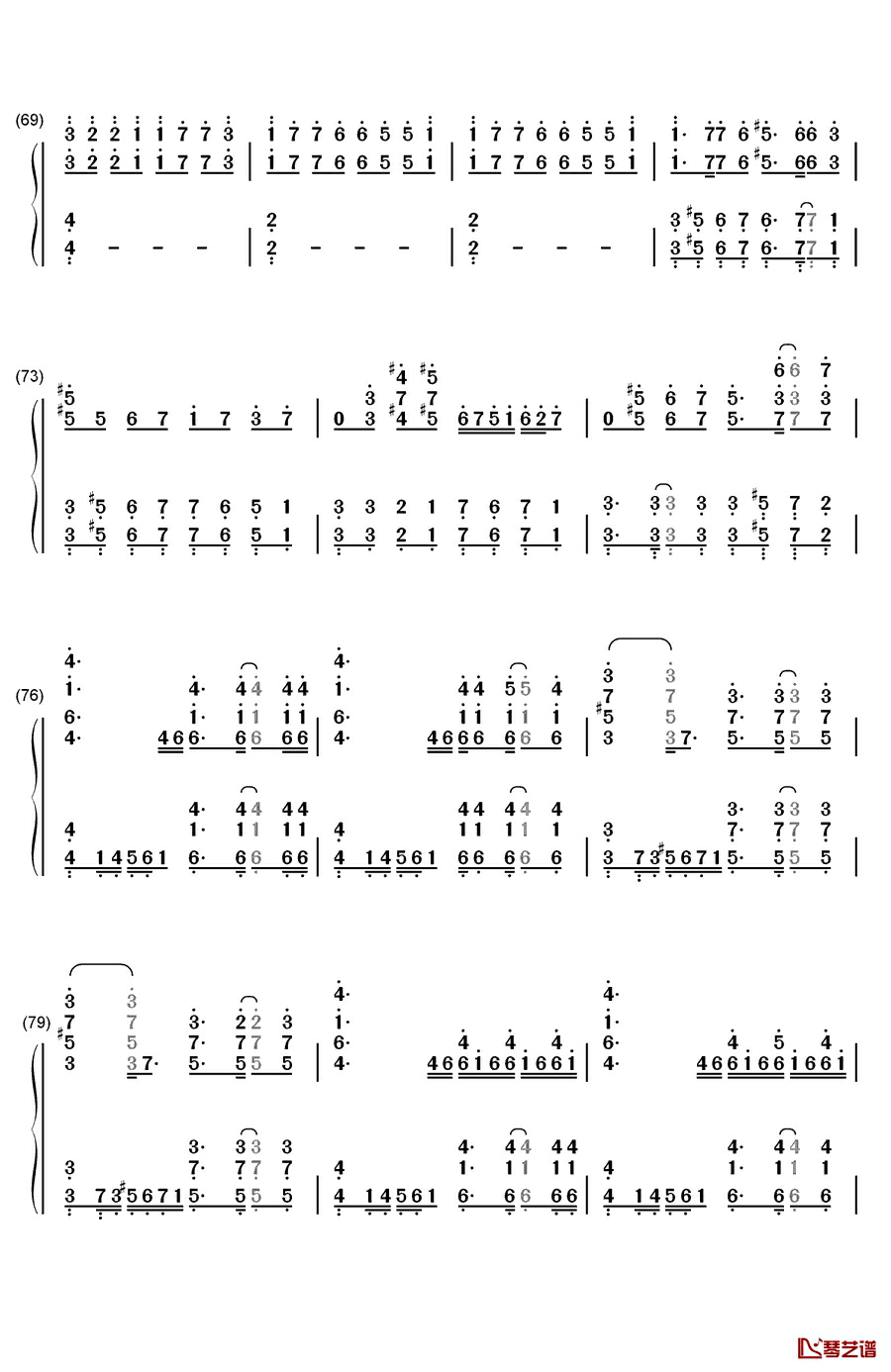 亡灵钢琴钢琴简谱-数字双手-长腿叔叔5