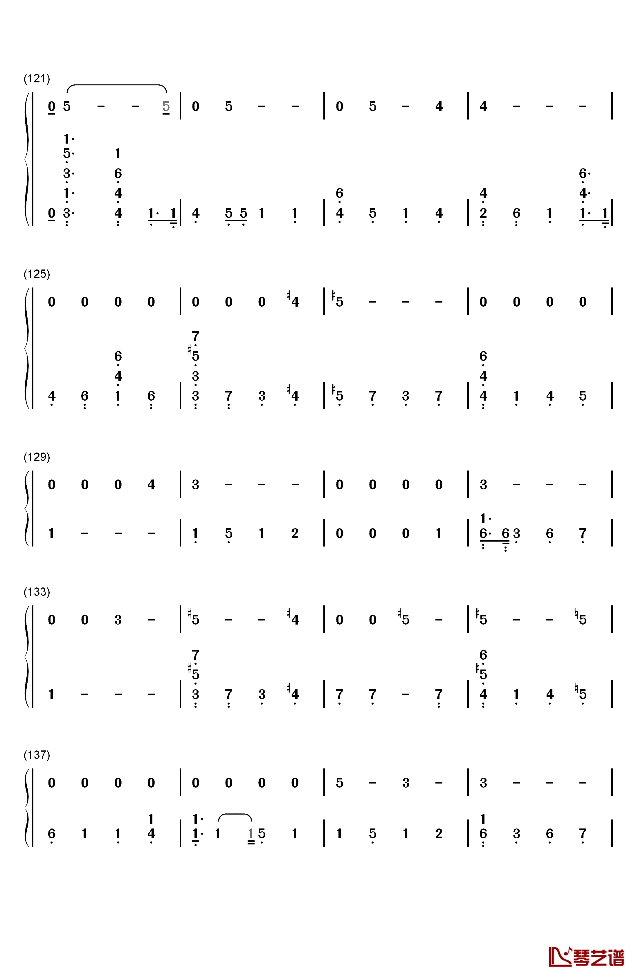 Running钢琴简谱-数字双手-Dua Lipa7