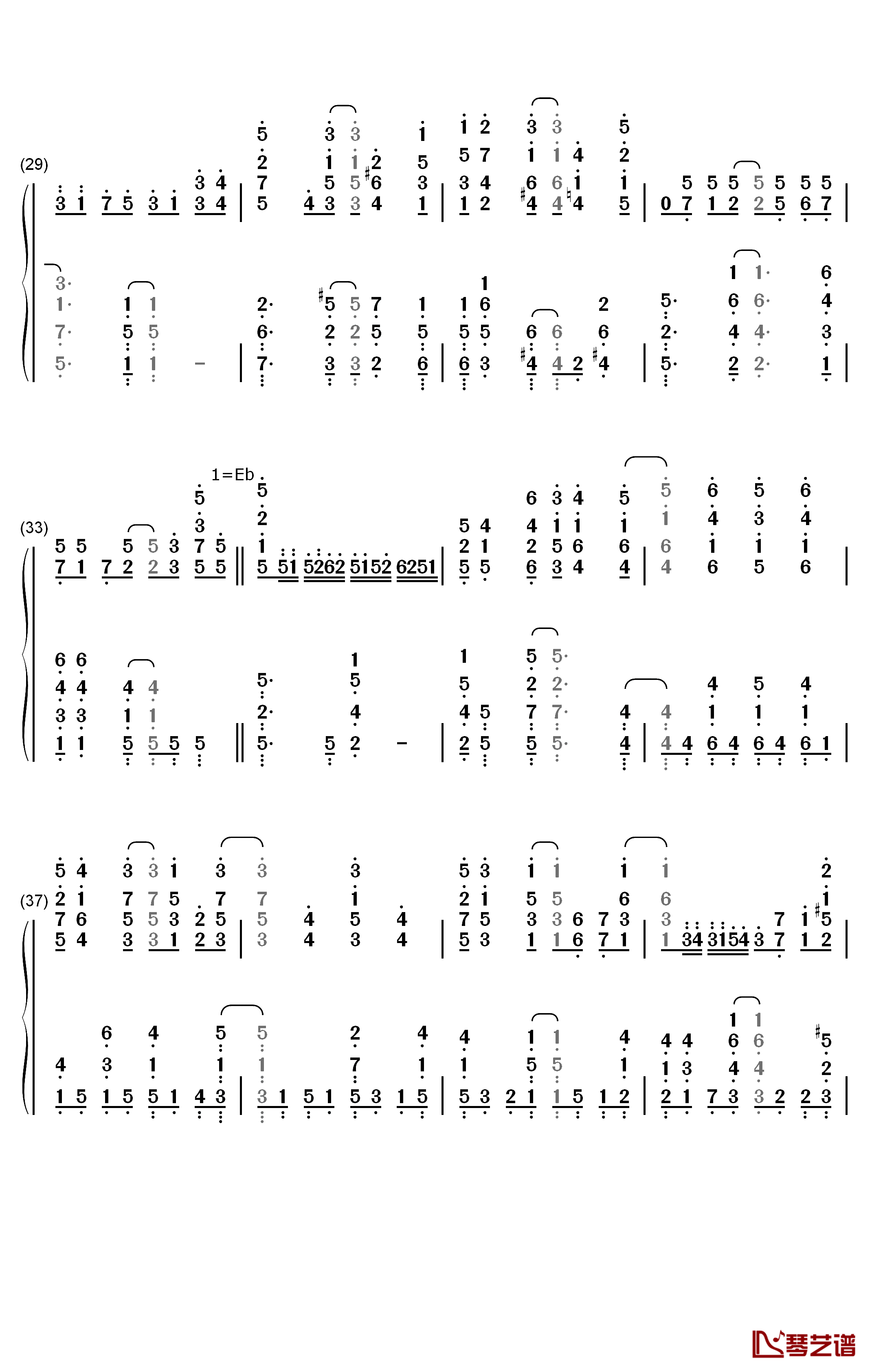 町かどタンジェント钢琴简谱-数字双手-小原好美 鬼头明里3