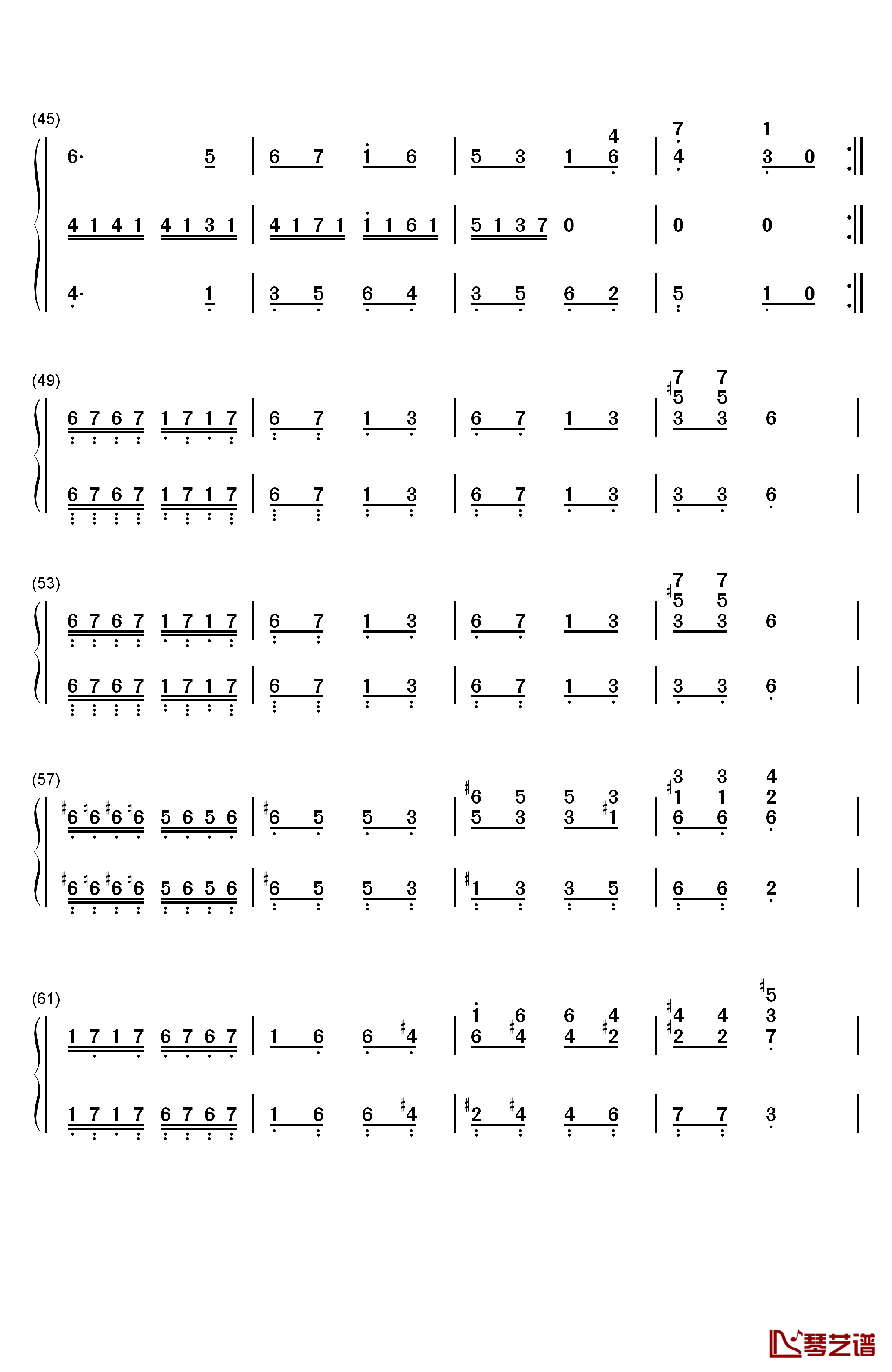 圣诞老人钢琴简谱-数字双手-舒曼  Schumann3