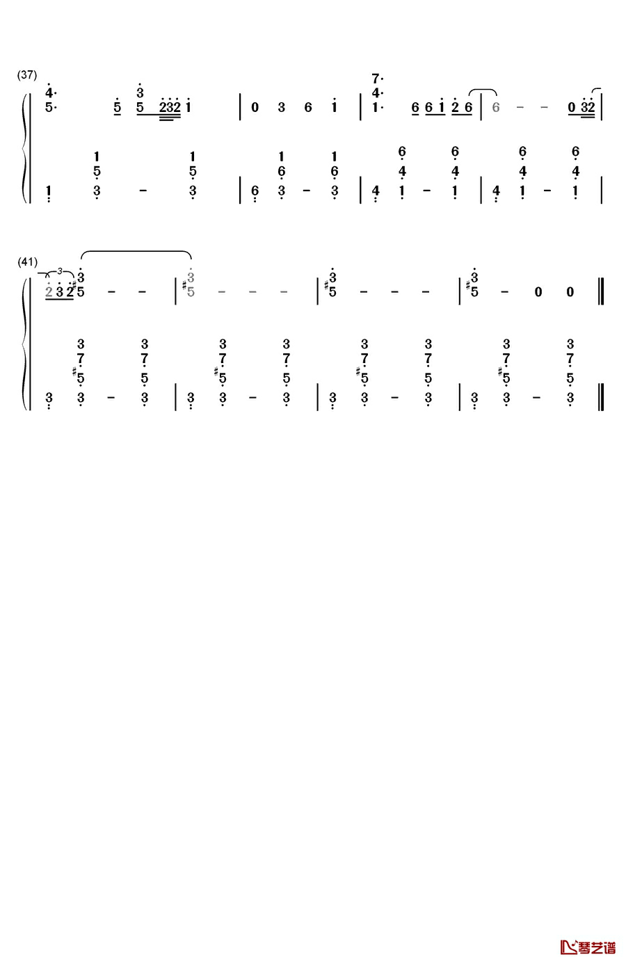 拯救钢琴简谱-数字双手-孙楠3