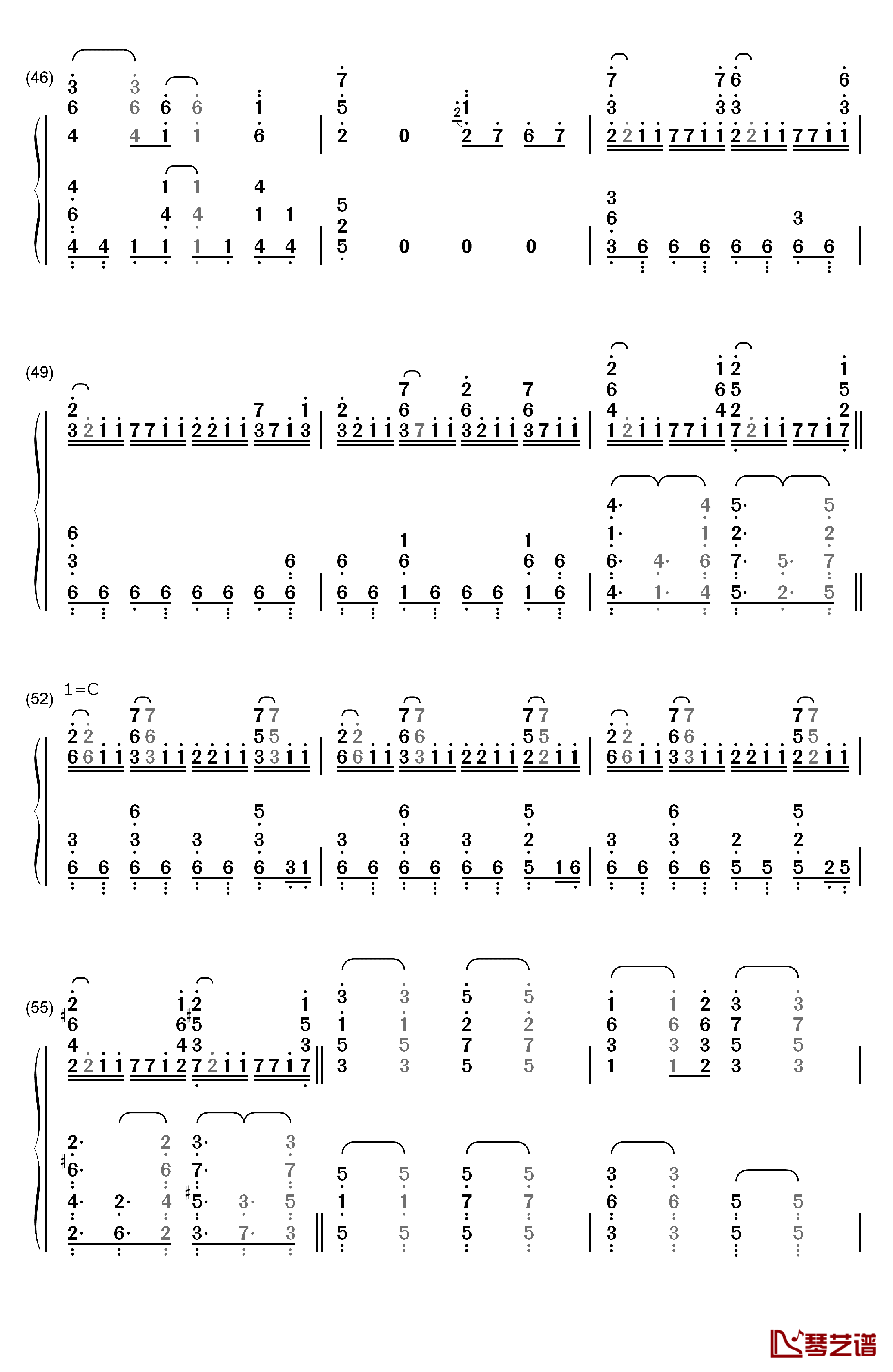 自由之翼钢琴简谱-数字双手-Linked Horizon  Revo5