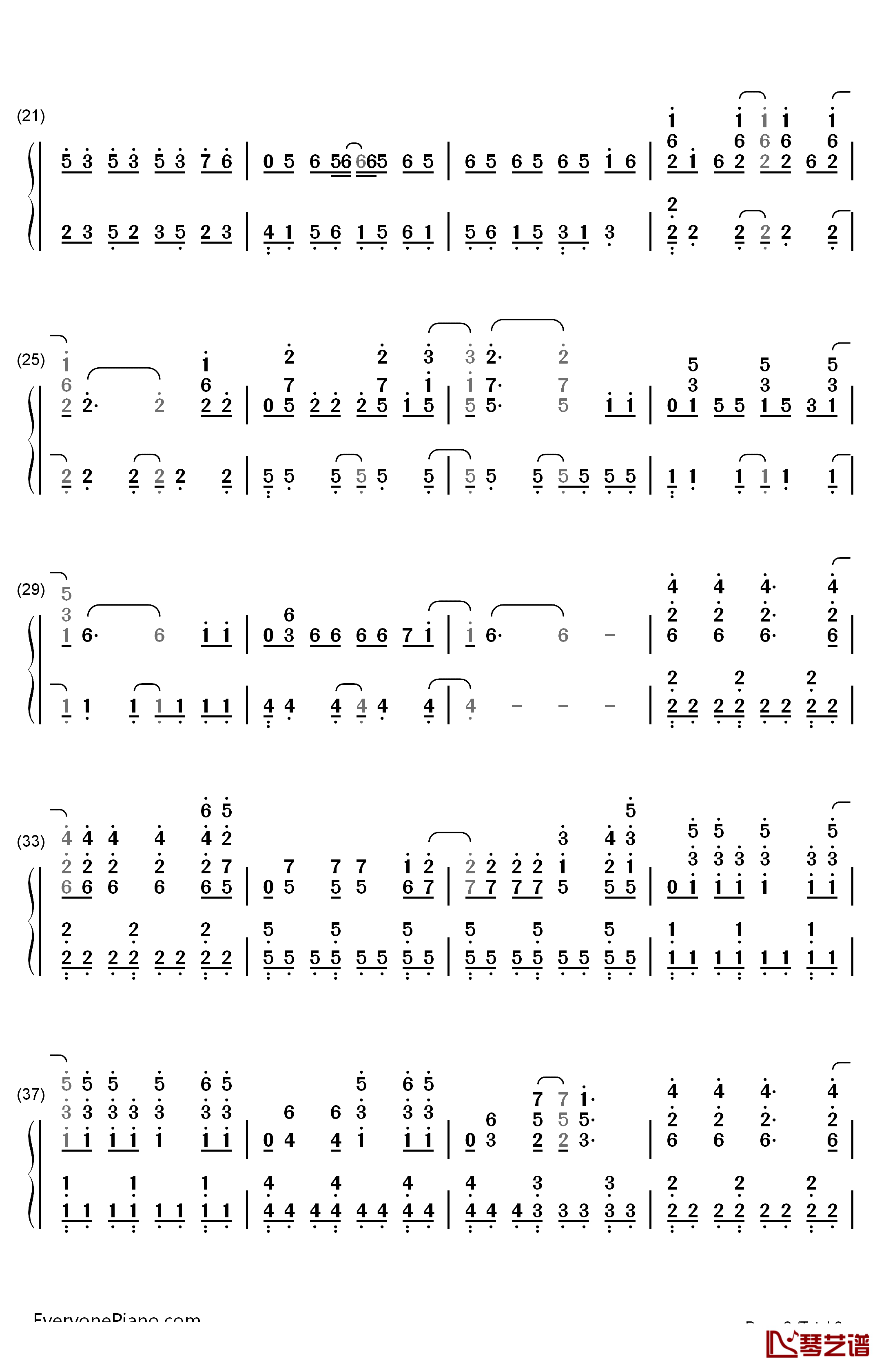 Monster钢琴简谱-数字双手-BigBang  Big Bang2