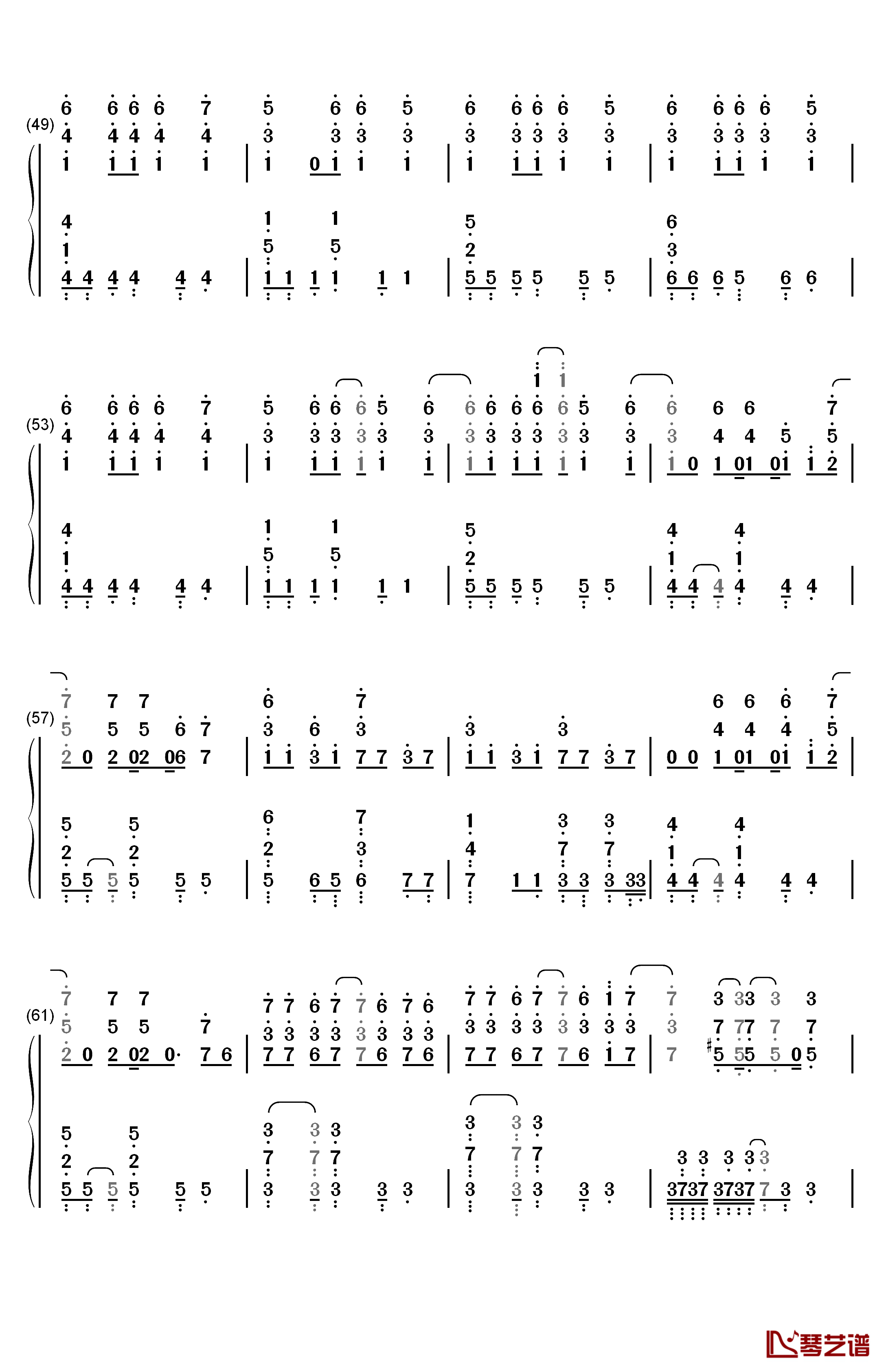 Numb摇滚版钢琴简谱-数字双手-林肯公园4