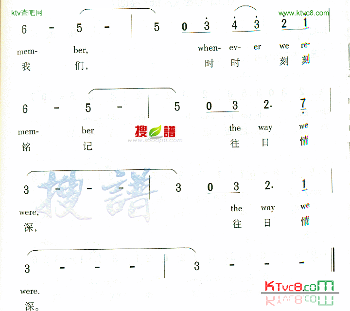 TheWayWeWere简谱1