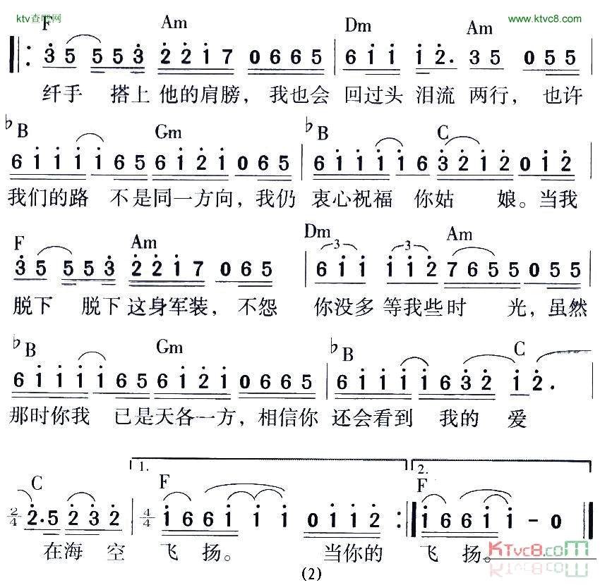 当你的秀发拂过我的钢枪简谱-高歌演唱-王磊、肖鹰/秦天词曲1