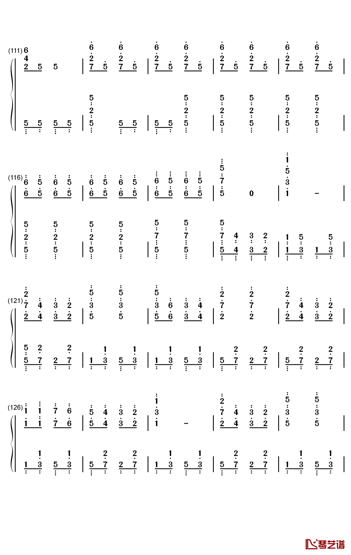 康康舞曲钢琴简谱-数字双手-雅克·奥芬巴赫6