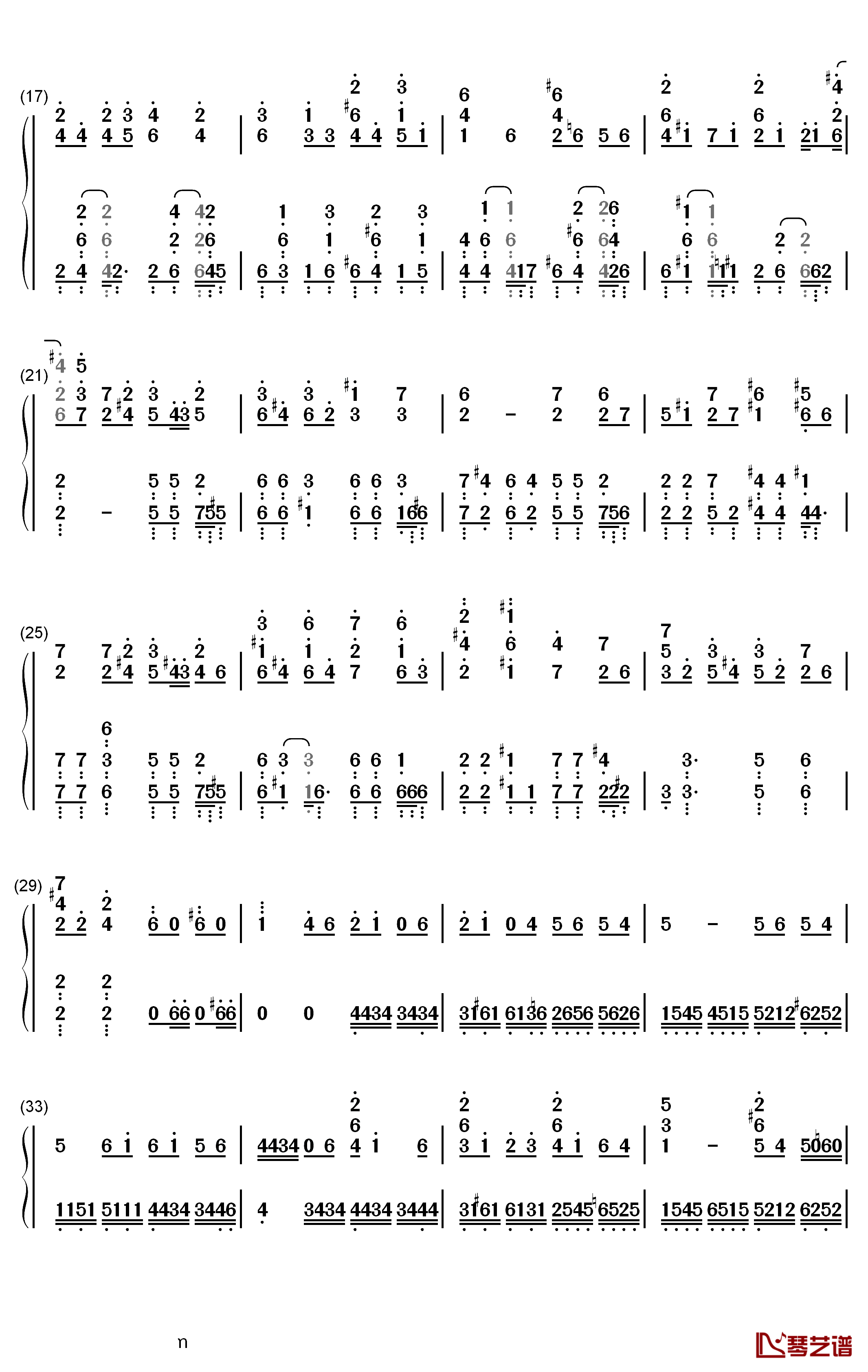 パプリカ钢琴简谱-数字双手-Foorin2