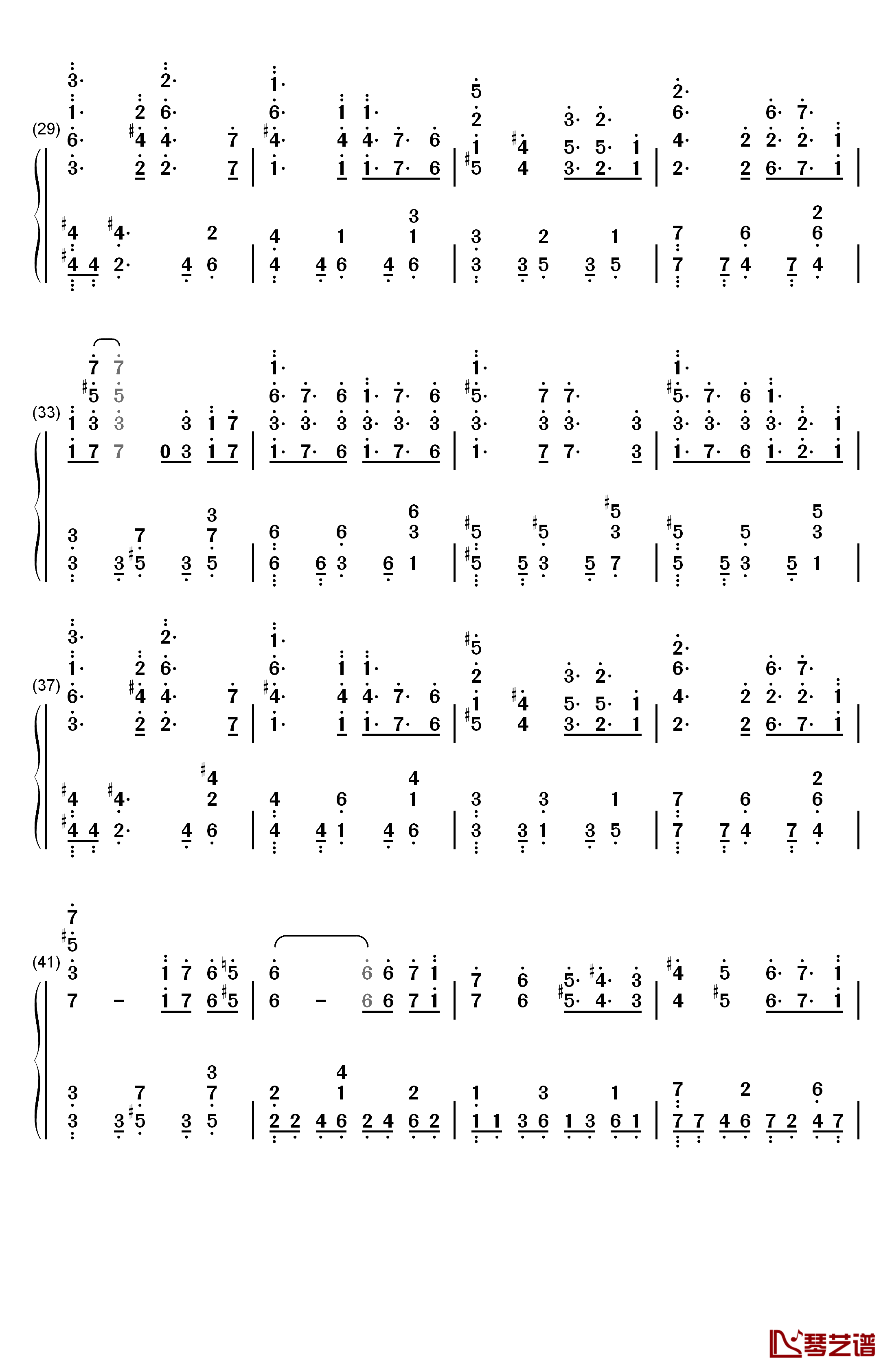 アイリス钢琴简谱-数字双手-蓝井艾露3