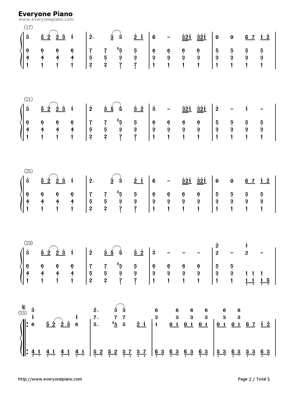 谎言钢琴简谱-数字双手-BigBang2