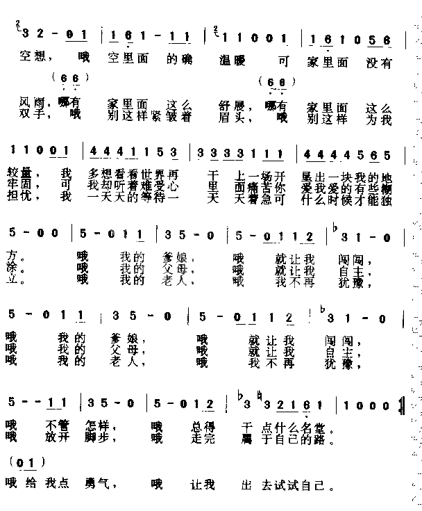让我闯闯简谱-尹相杰演唱1