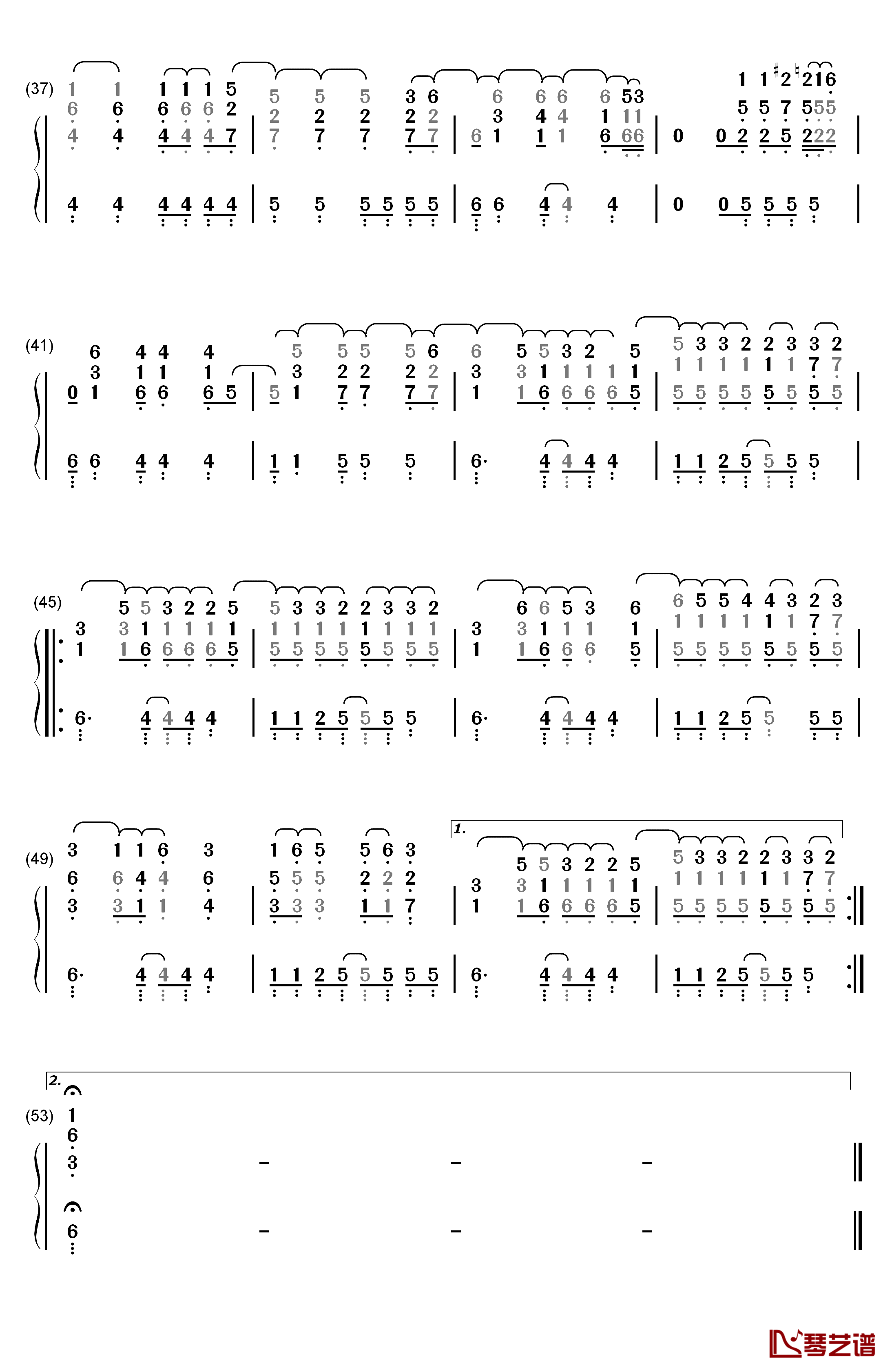 Hello钢琴简谱-数字双手-Kelly Clarkson3