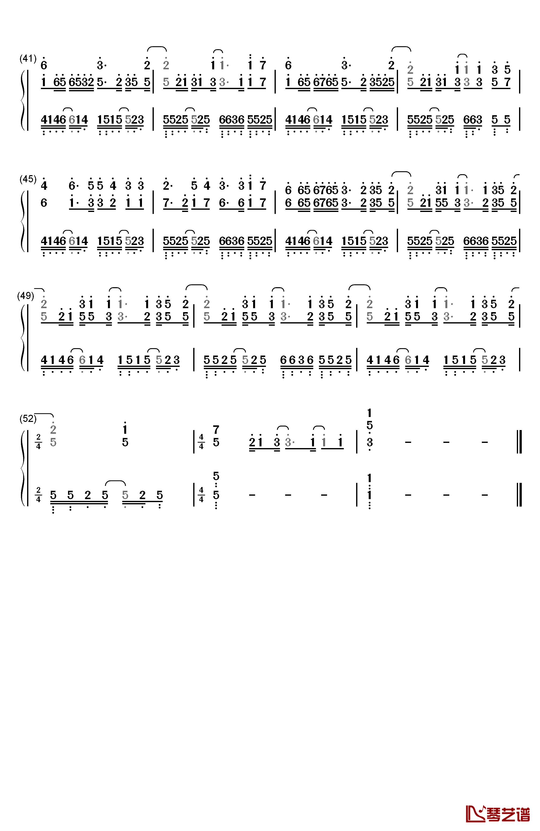 一百万个可能钢琴简谱-数字双手-Christine Welch3