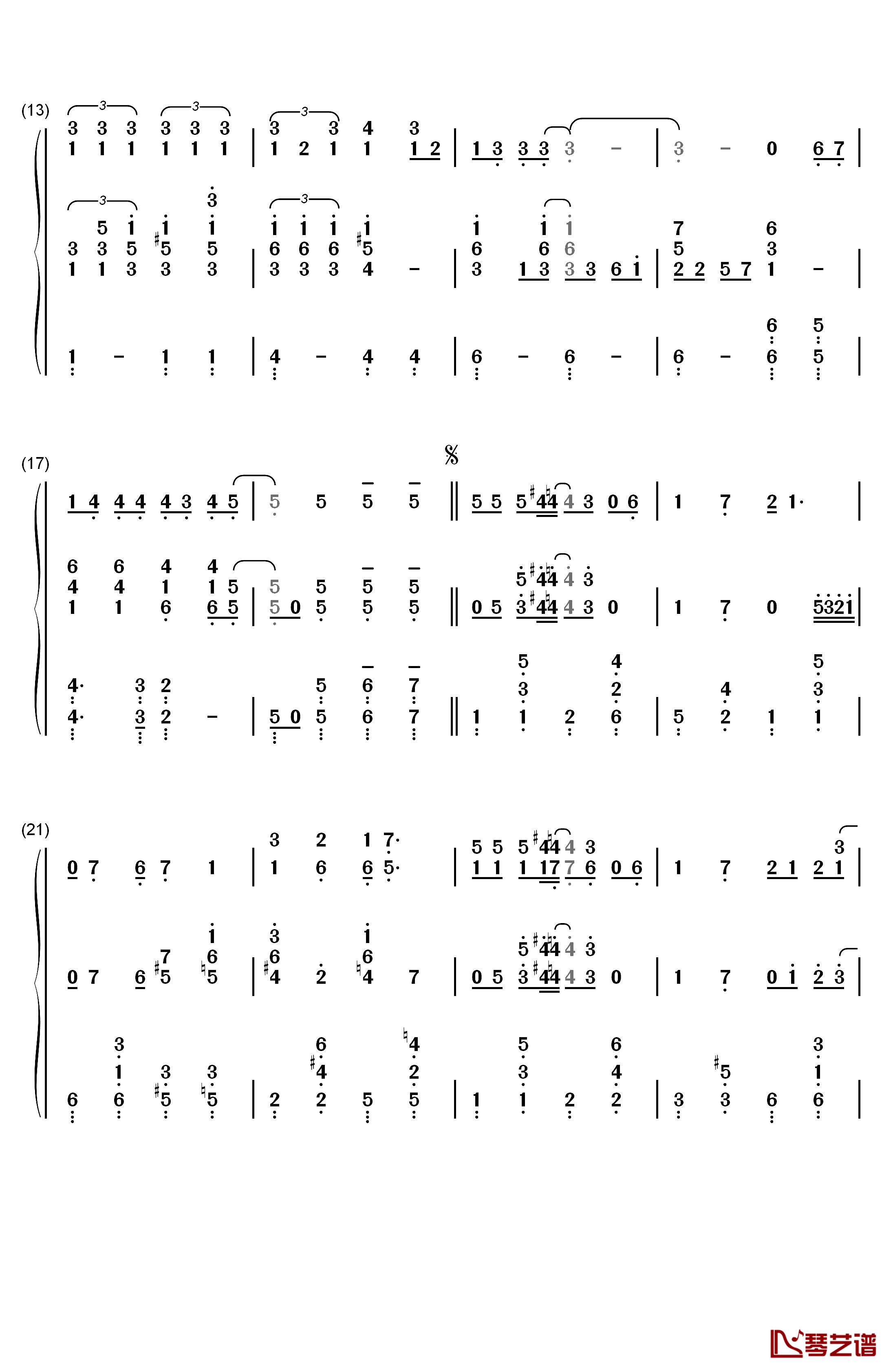 Thank You For The Music钢琴简谱-数字双手-ABBA2