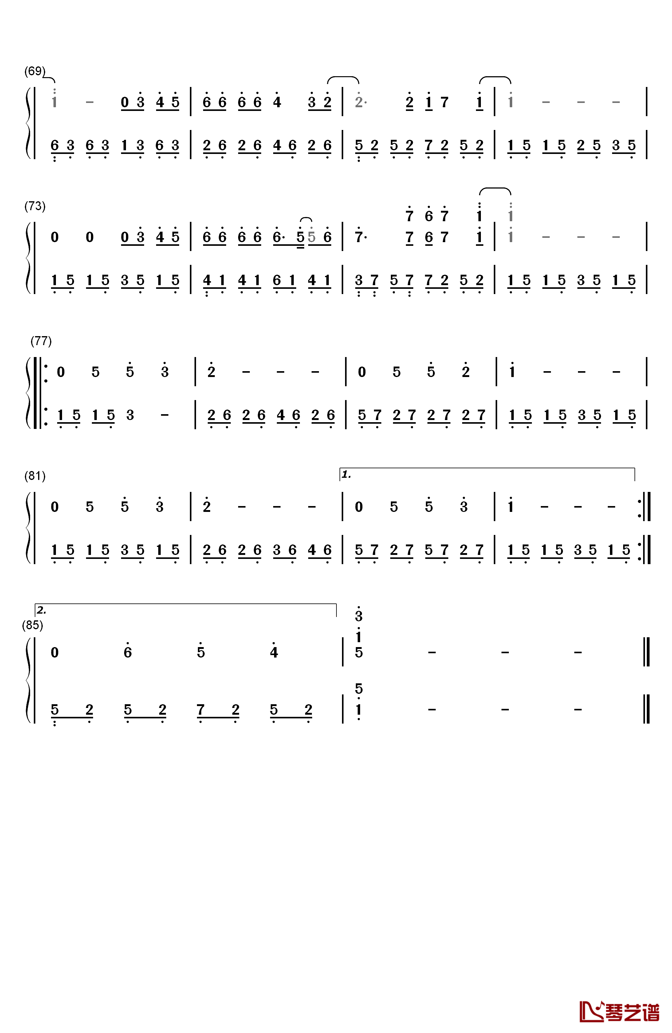 什么歌钢琴简谱-数字双手-五月天4