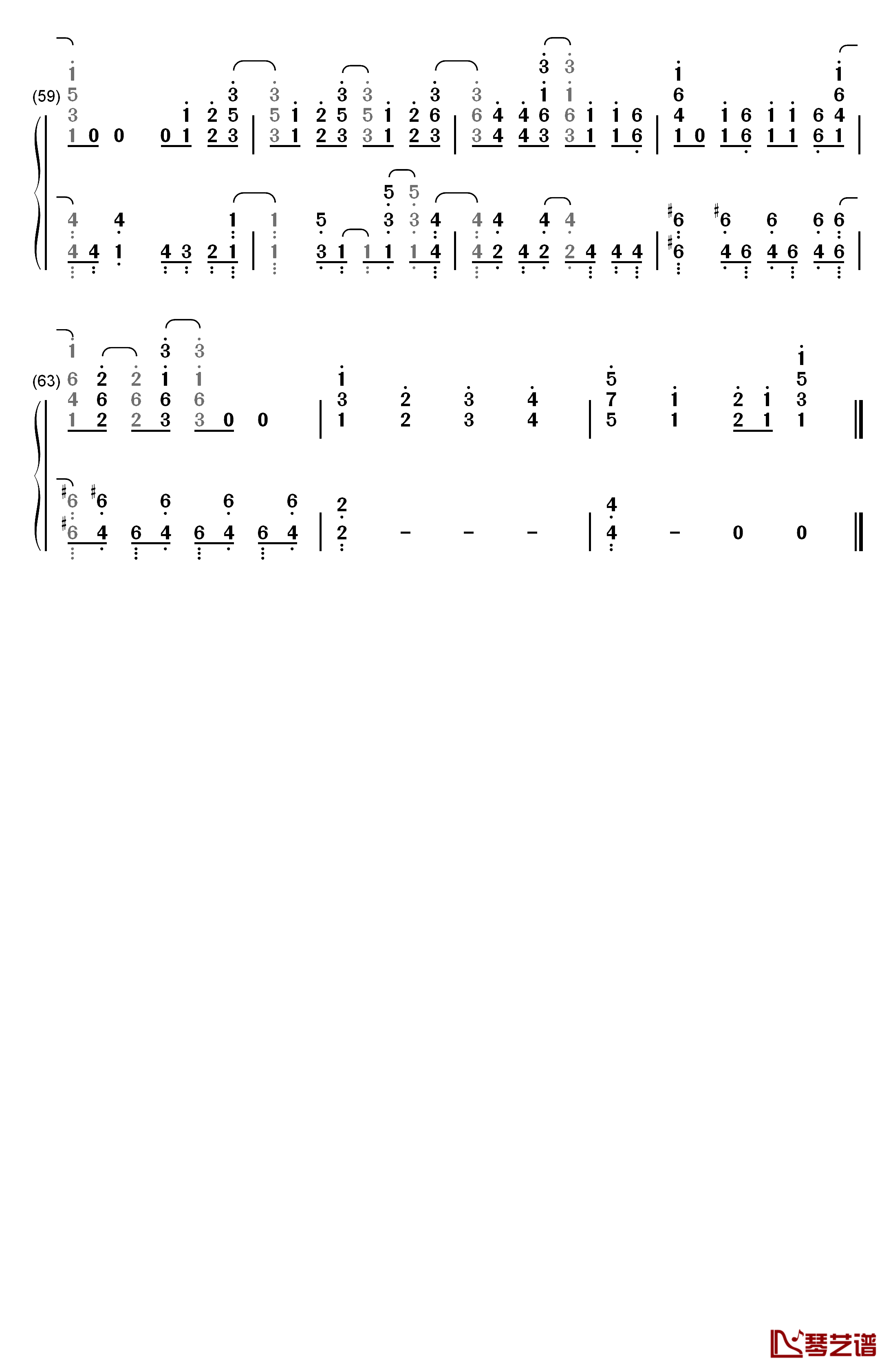 君のせい钢琴简谱-数字双手-The Peggies5