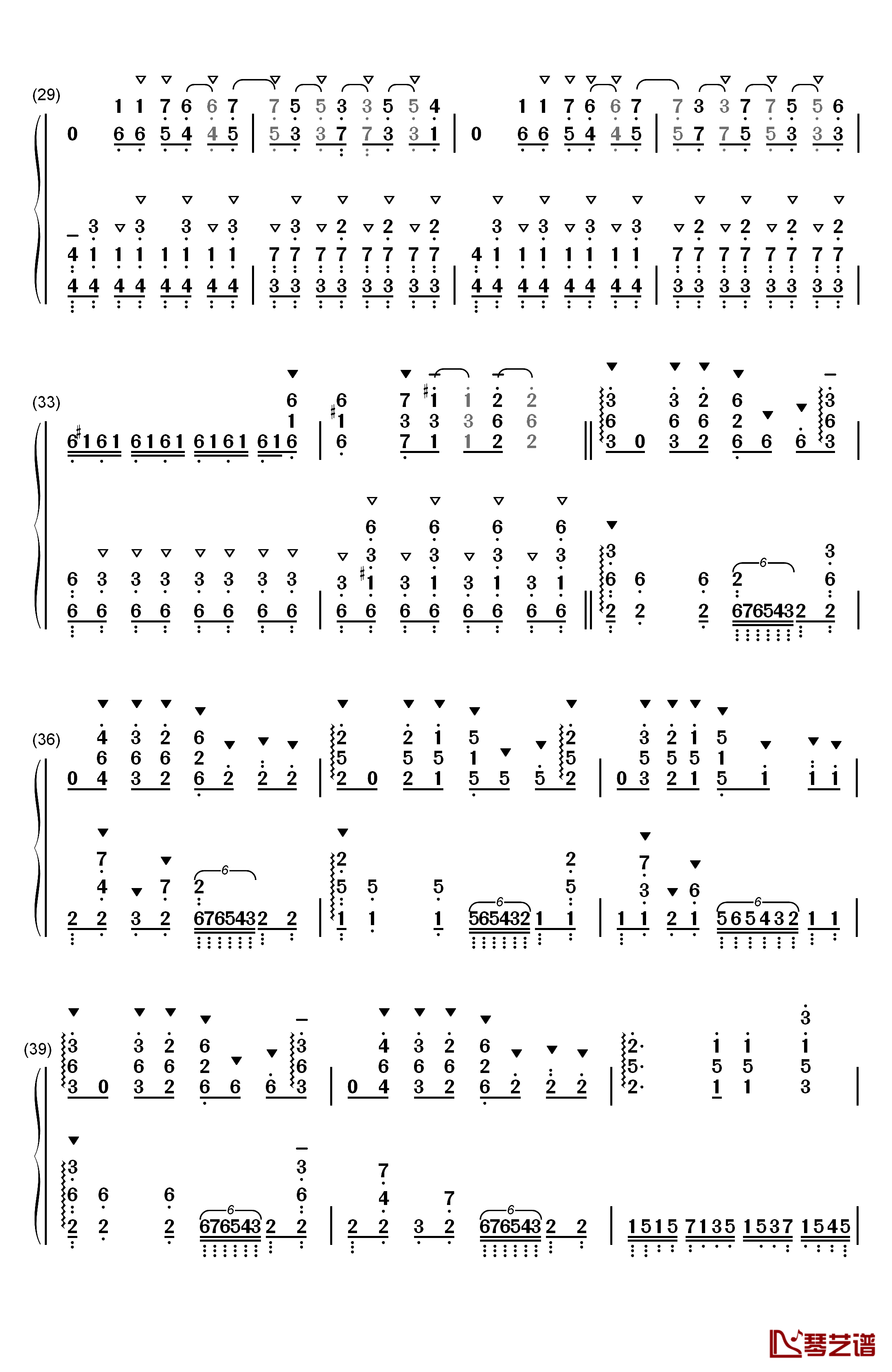 ココロ钢琴简谱-数字双手-镜音リン3