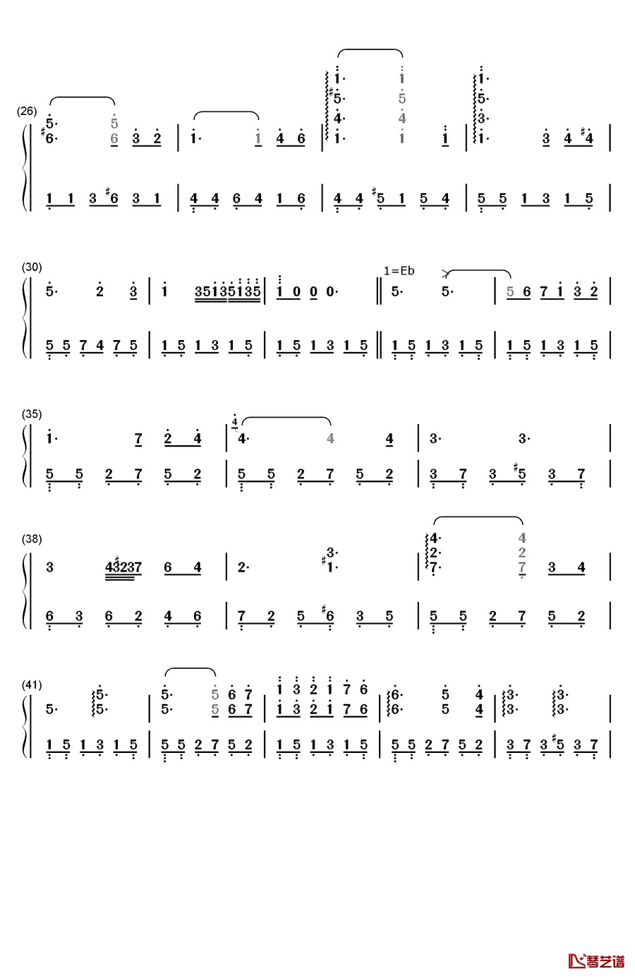 您自己钢琴简谱-数字双手-兰格3