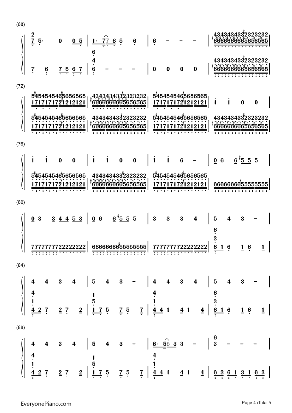 Chop Suey钢琴简谱-数字双手-System of a Down4