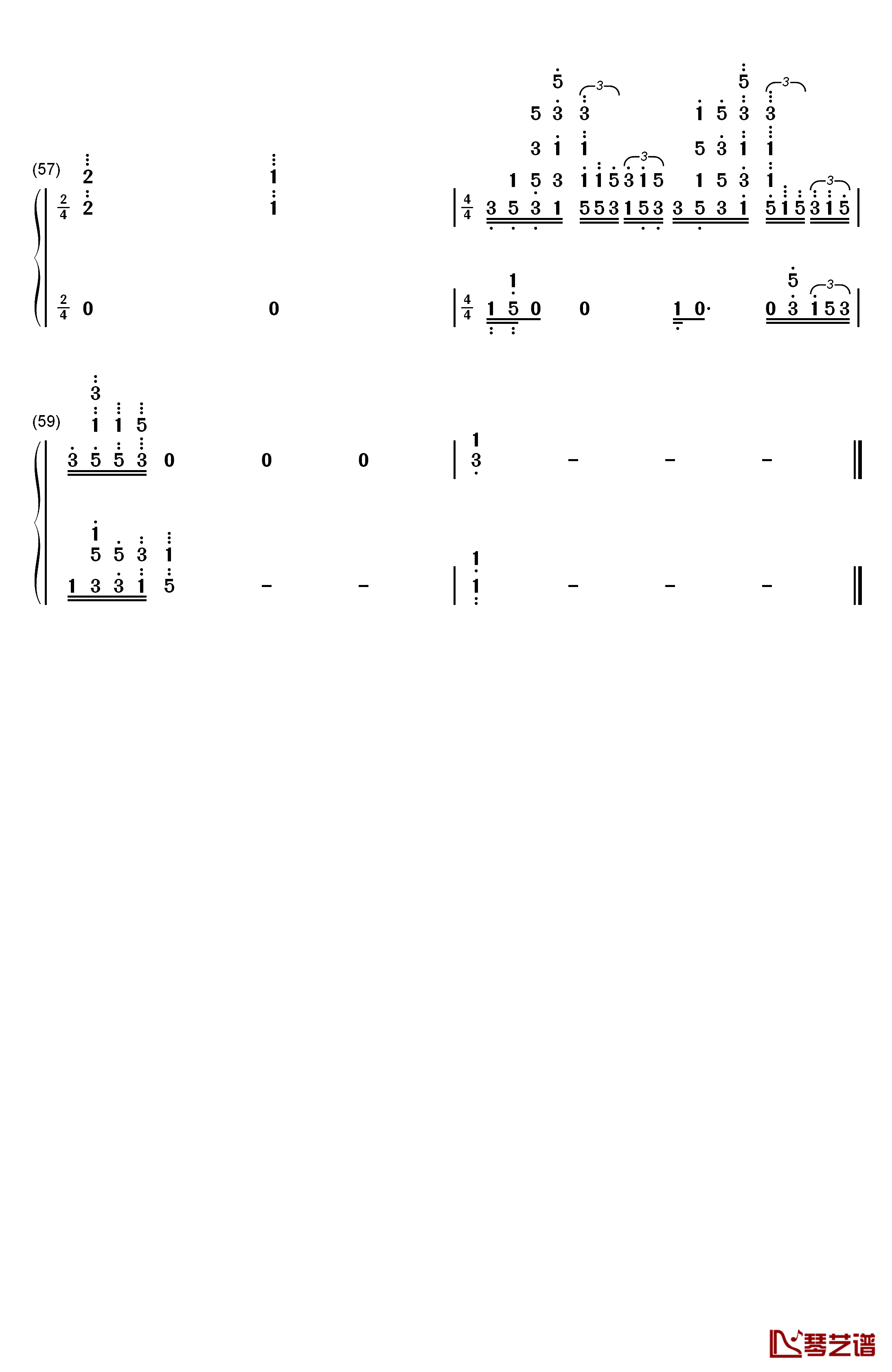 Overfly钢琴简谱-数字双手-春奈露娜5