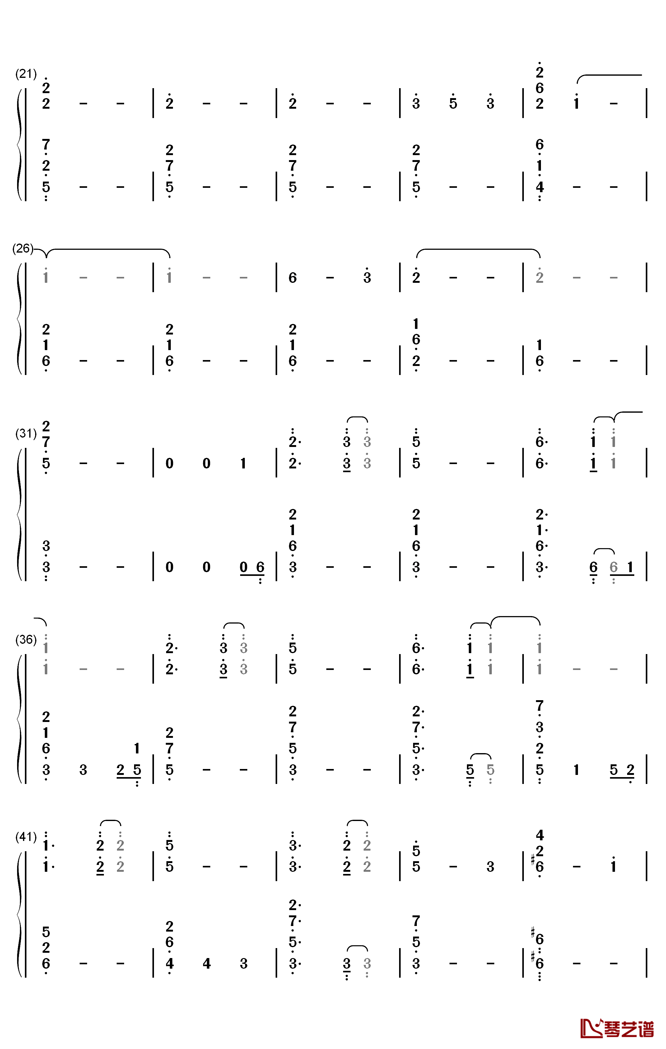 Unlasting钢琴简谱-数字双手-LiSA2