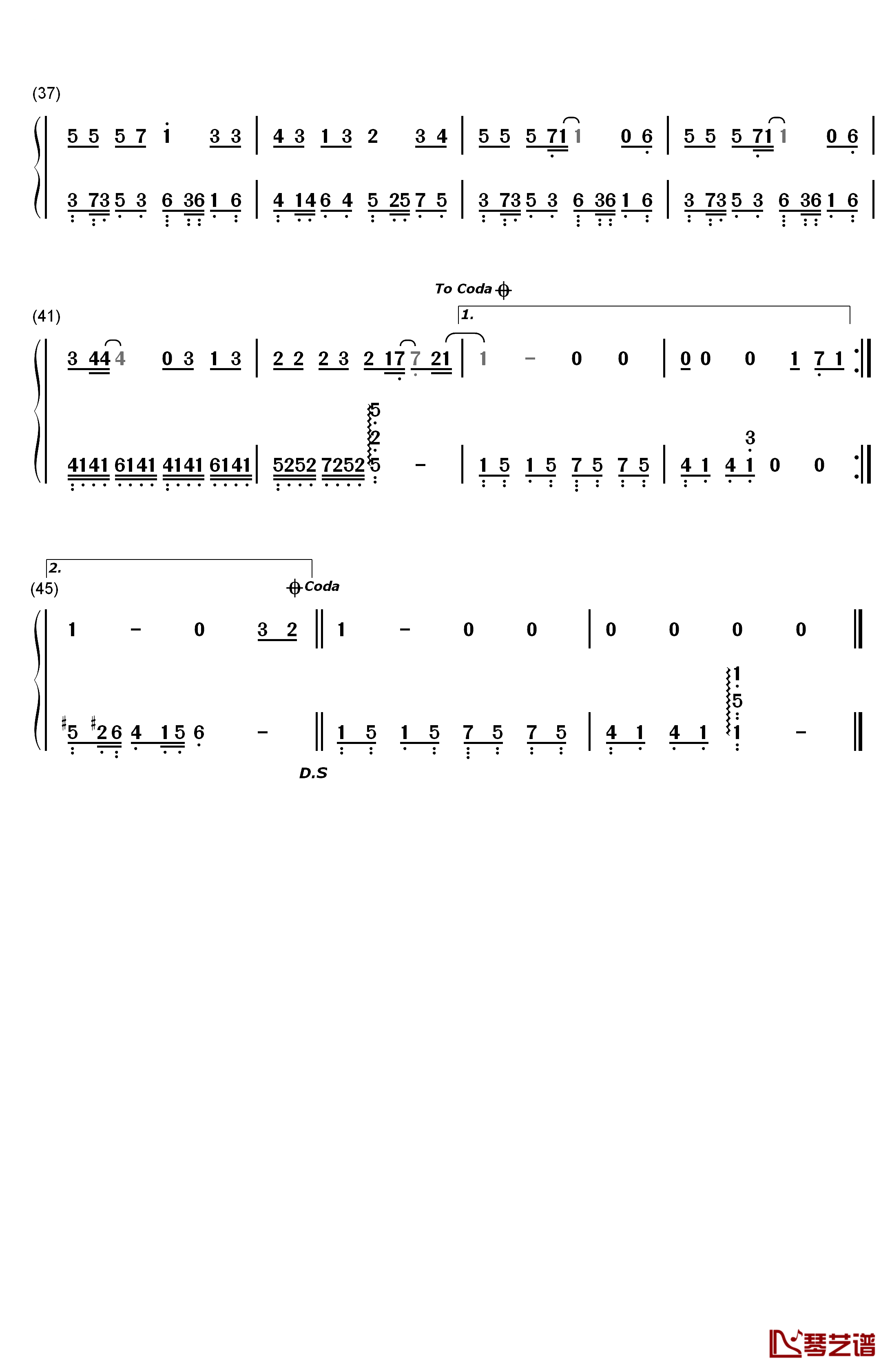 爱转角简单版钢琴简谱-数字双手-罗志祥3