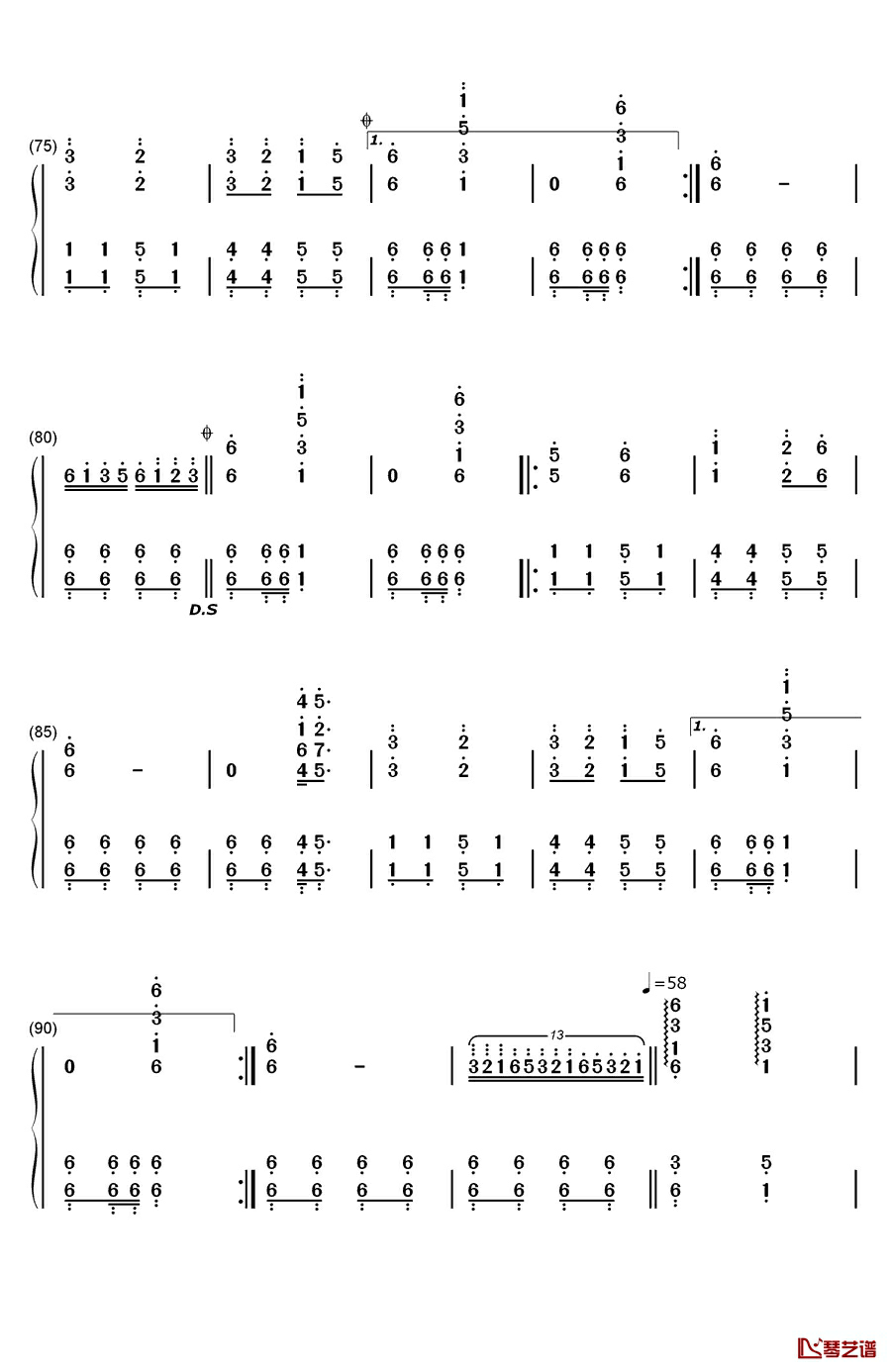 千年等一回钢琴简谱-数字双手-高胜美5